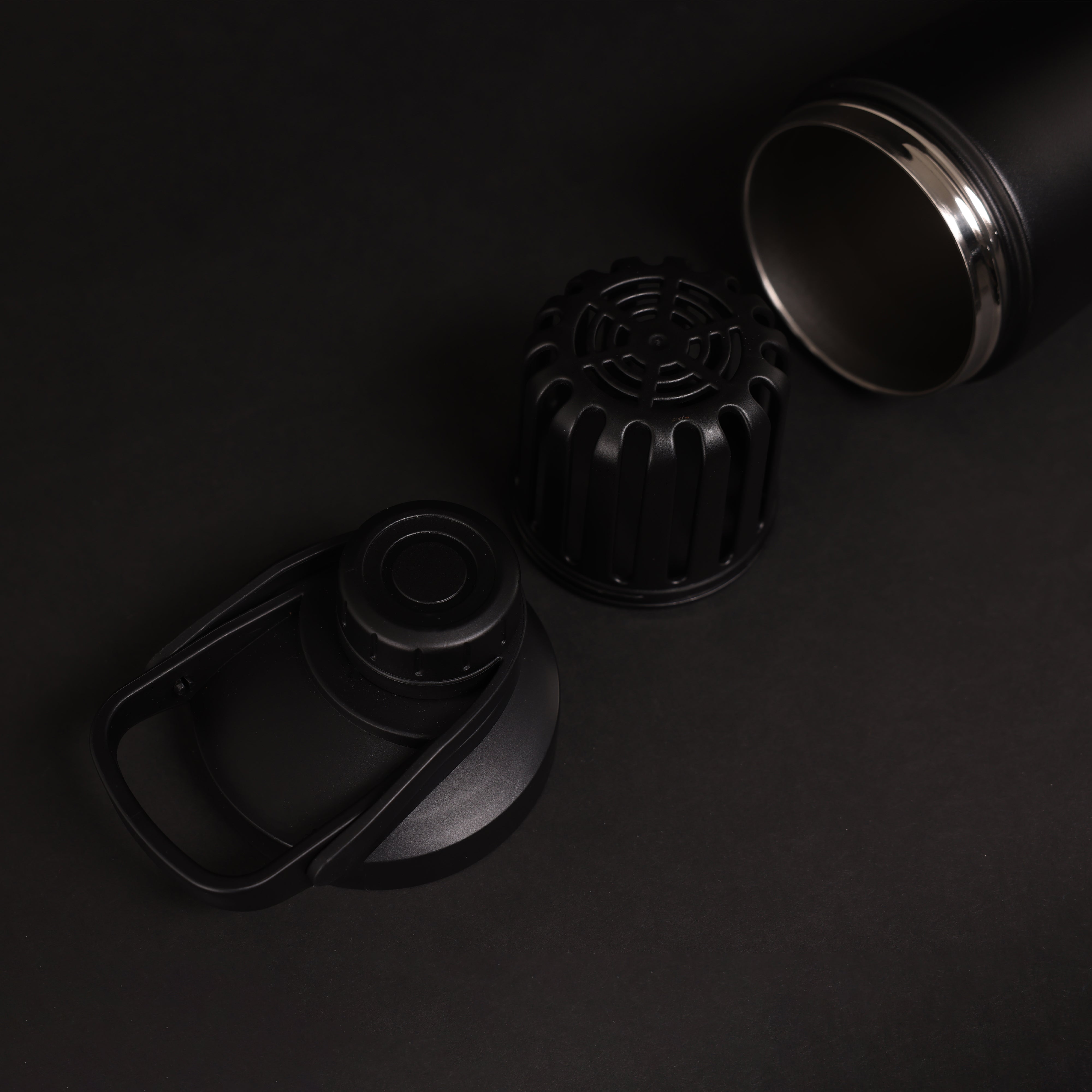 Versai Black Stainless Steel Protein Shaker 750ml