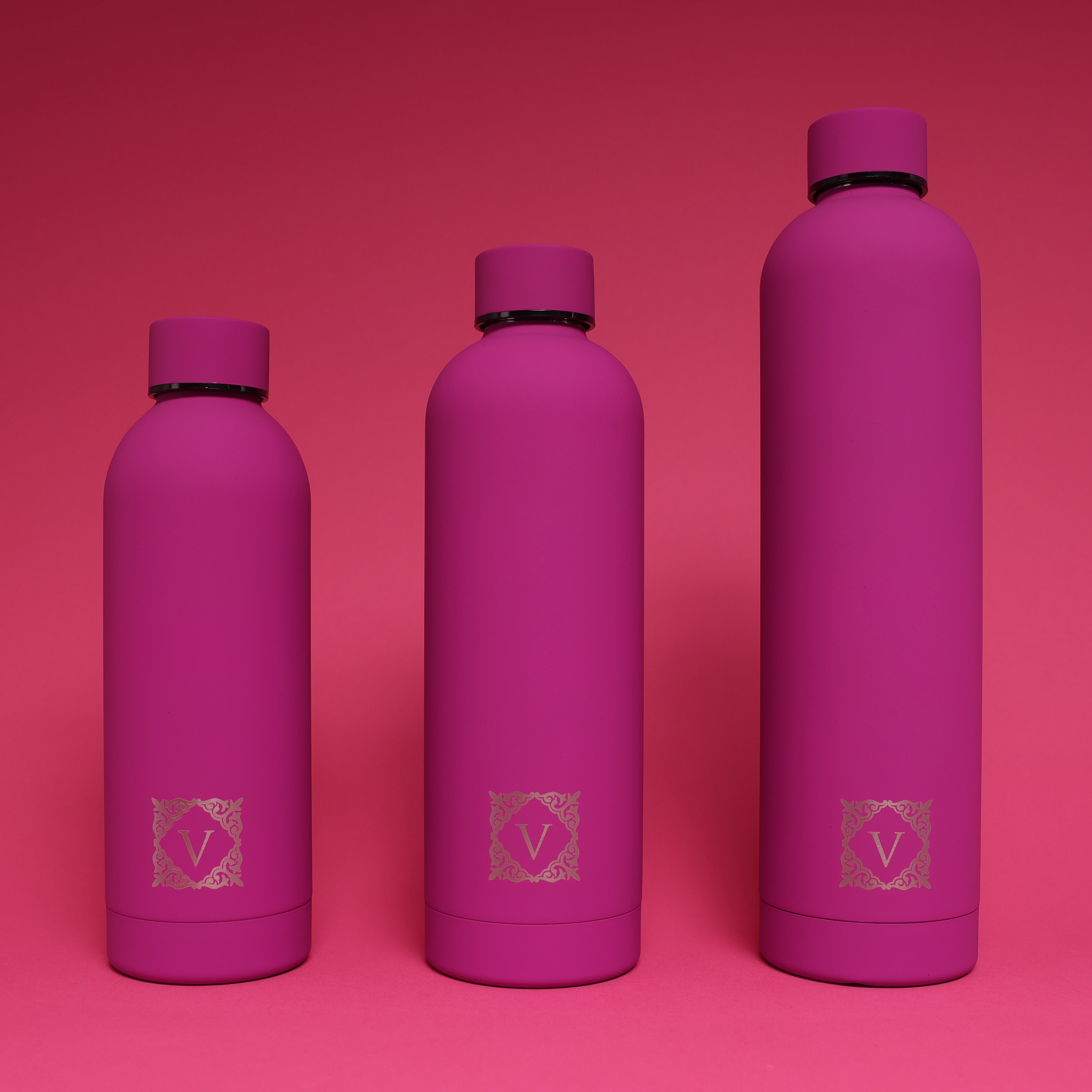 Versai Hot Pink Stainless Steel Water Bottle 500ml - 750ml - 1L