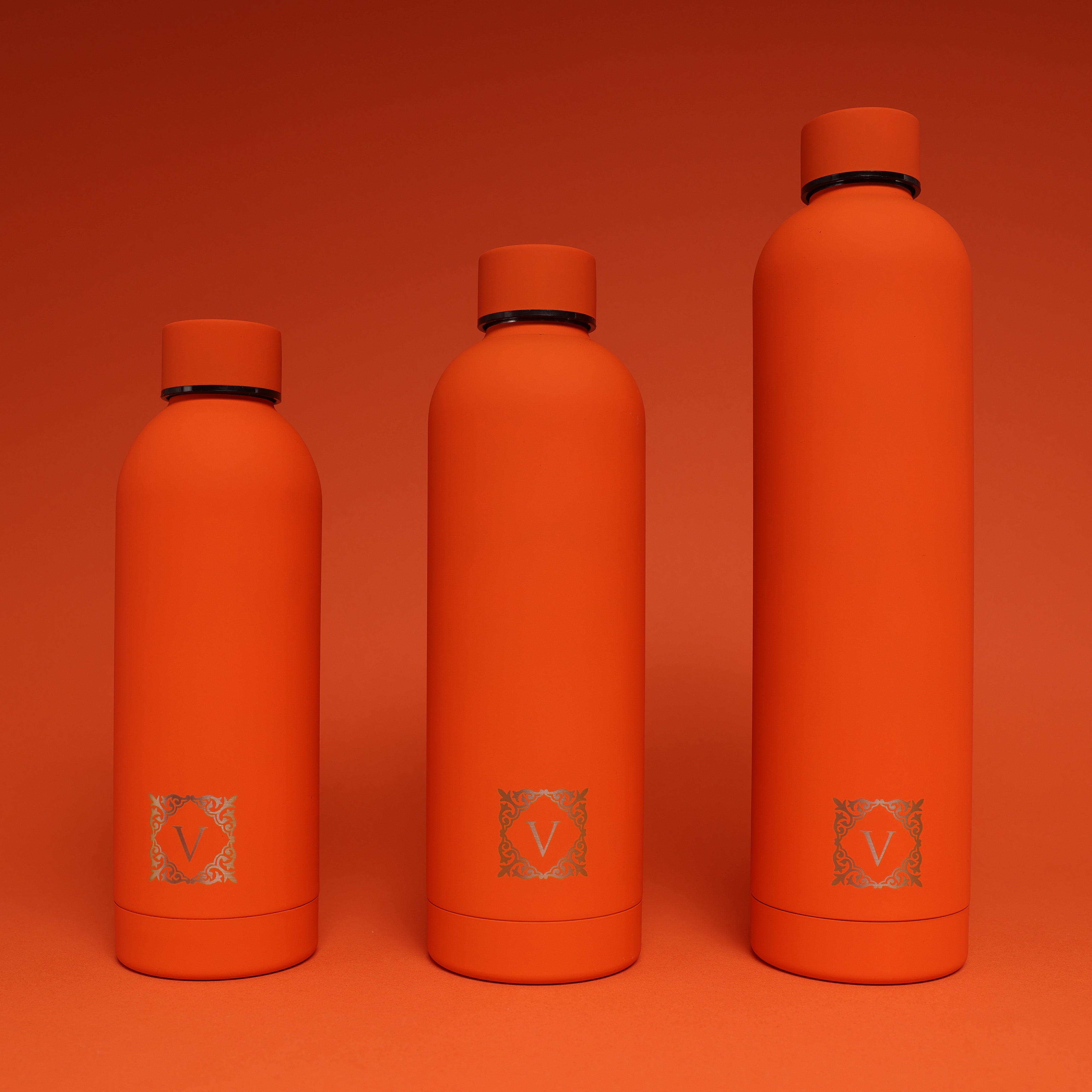 Versai Orange Stainless Steel Water Bottle 500ml - 750ml - 1L