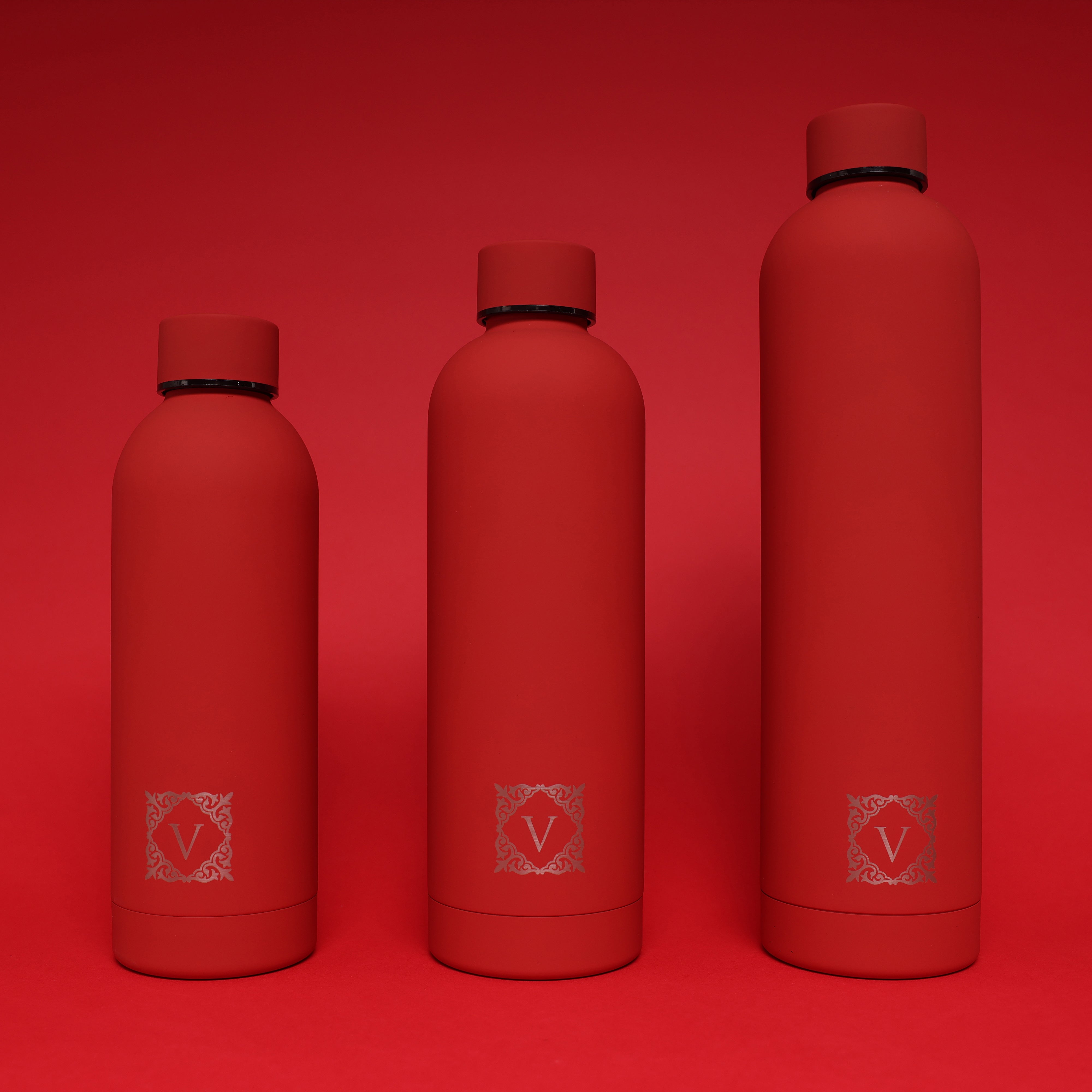 Versai Red Stainless Steel Water Bottle 500ml - 750ml - 1L