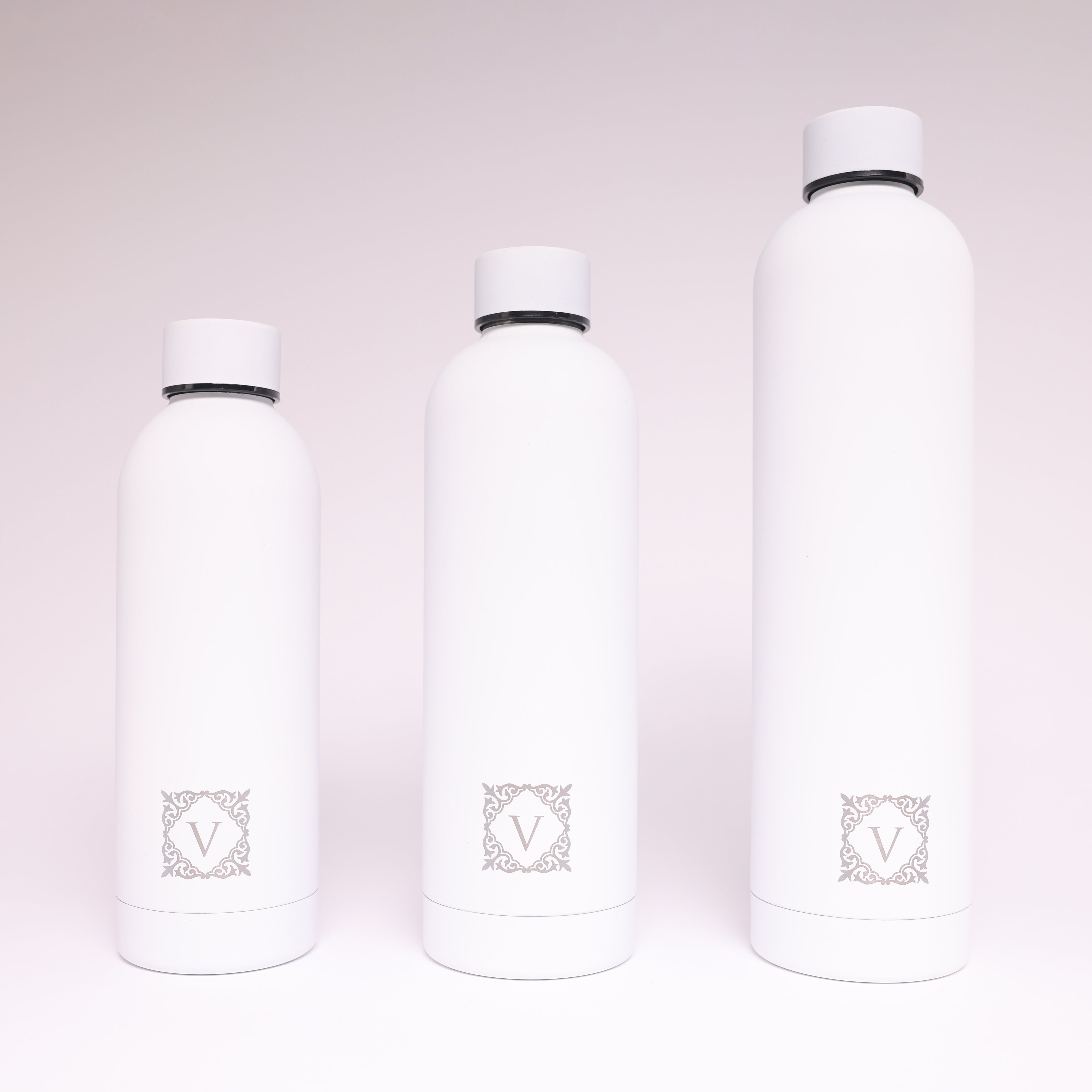Versai White Stainless Steel Water Bottle 500ml - 750ml - 1L
