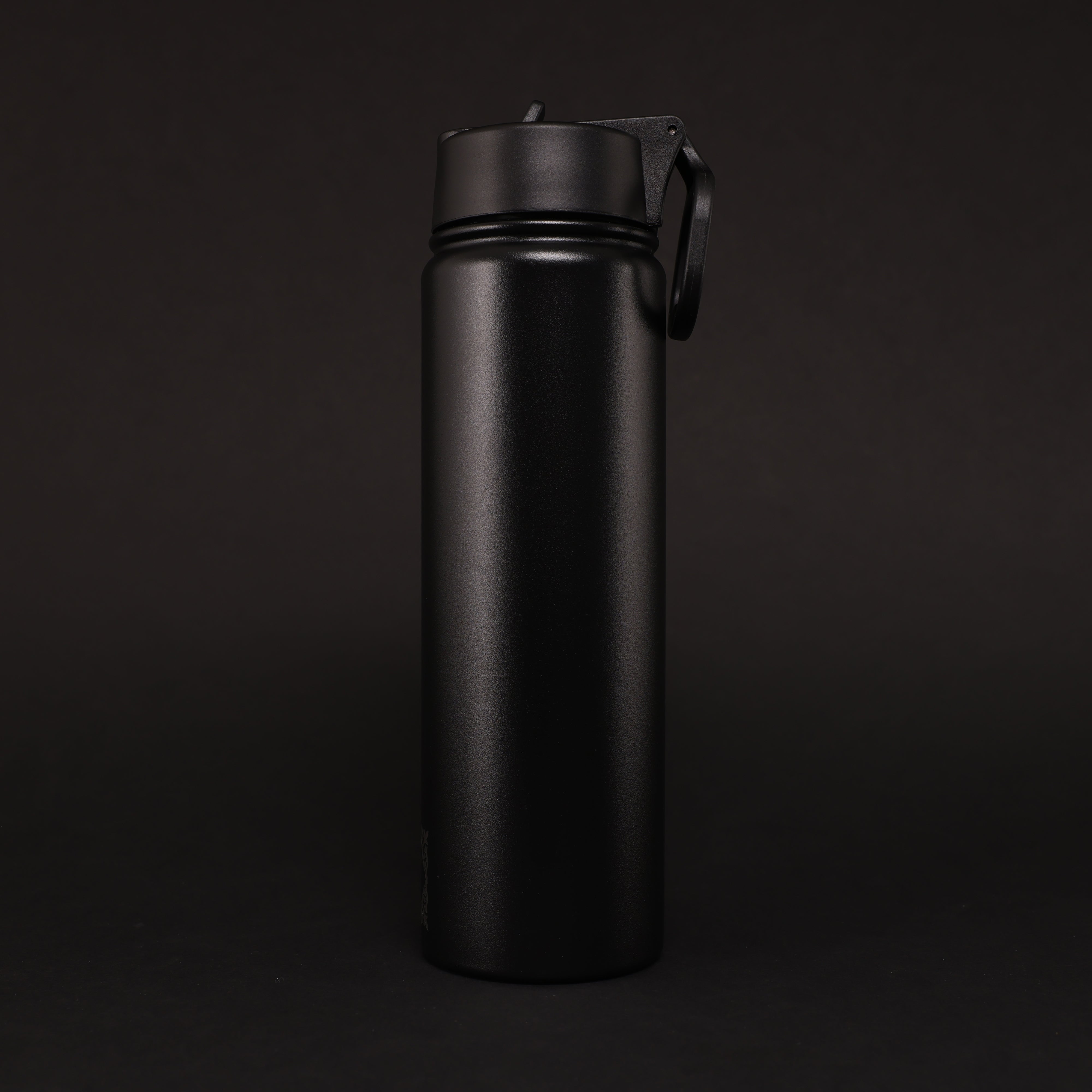 Versai Black Stainless Steel Straw Water Bottle (500ml / 650ml / 1L)