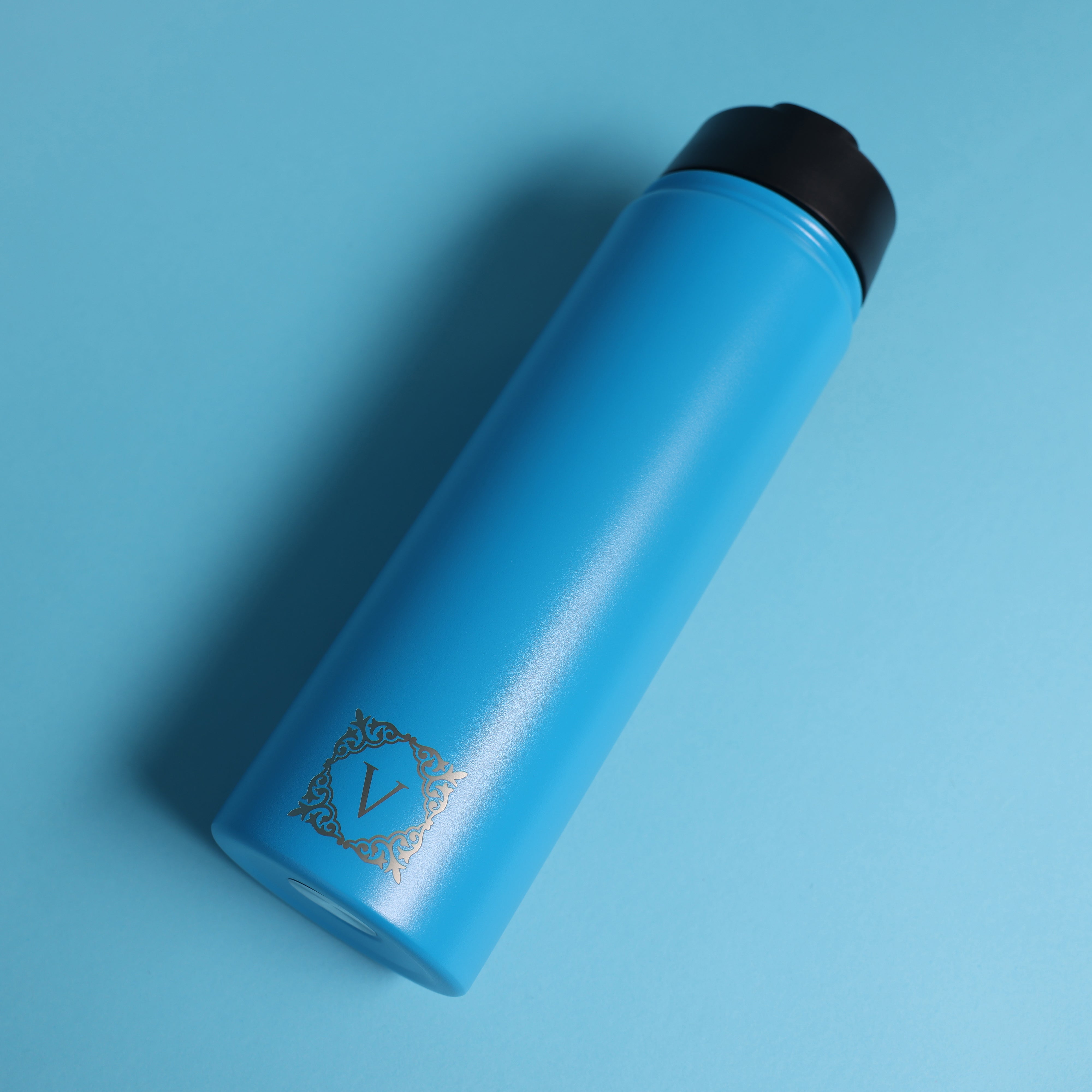 Versai Blue Stainless Steel Straw Water Bottle (500ml / 650ml / 1L)