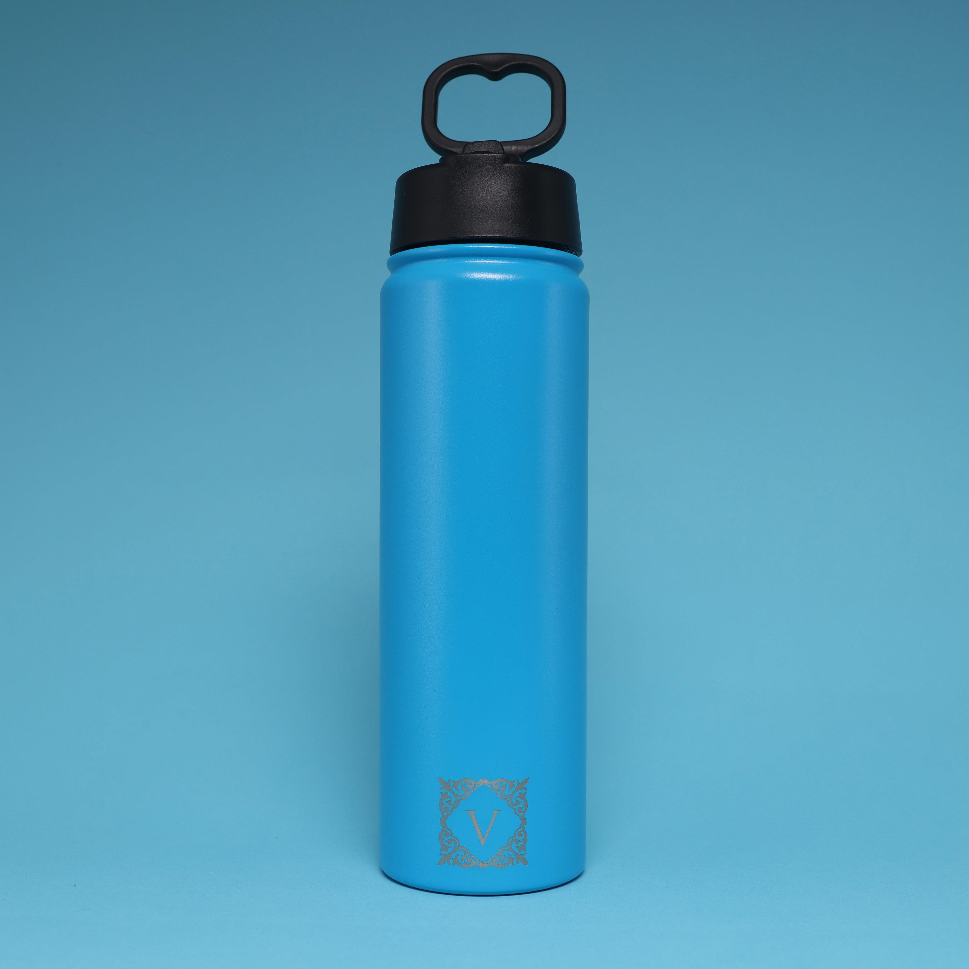 Versai Blue Stainless Steel Straw Water Bottle (500ml / 650ml / 1L)