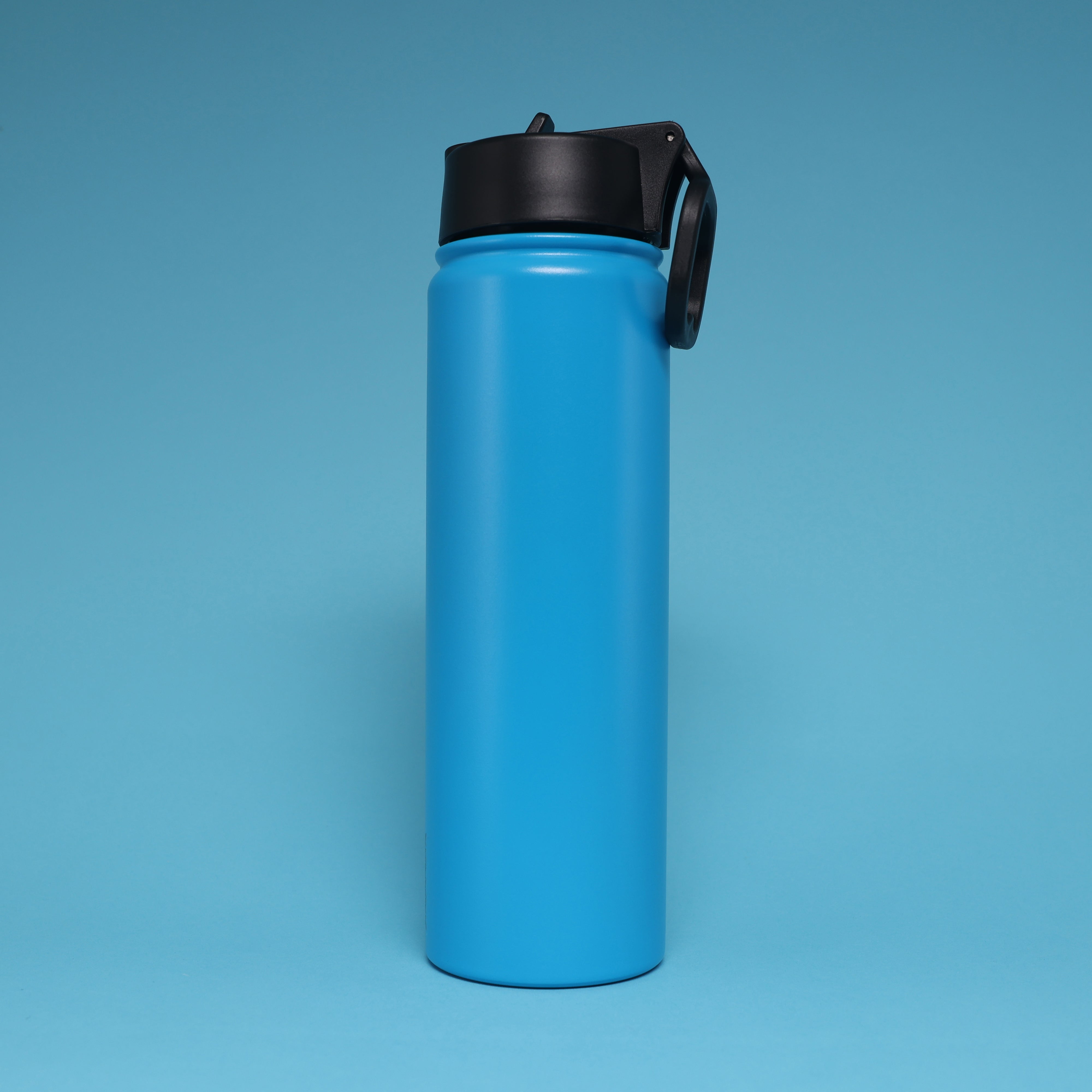 Versai Blue Stainless Steel Straw Water Bottle (500ml / 650ml / 1L)
