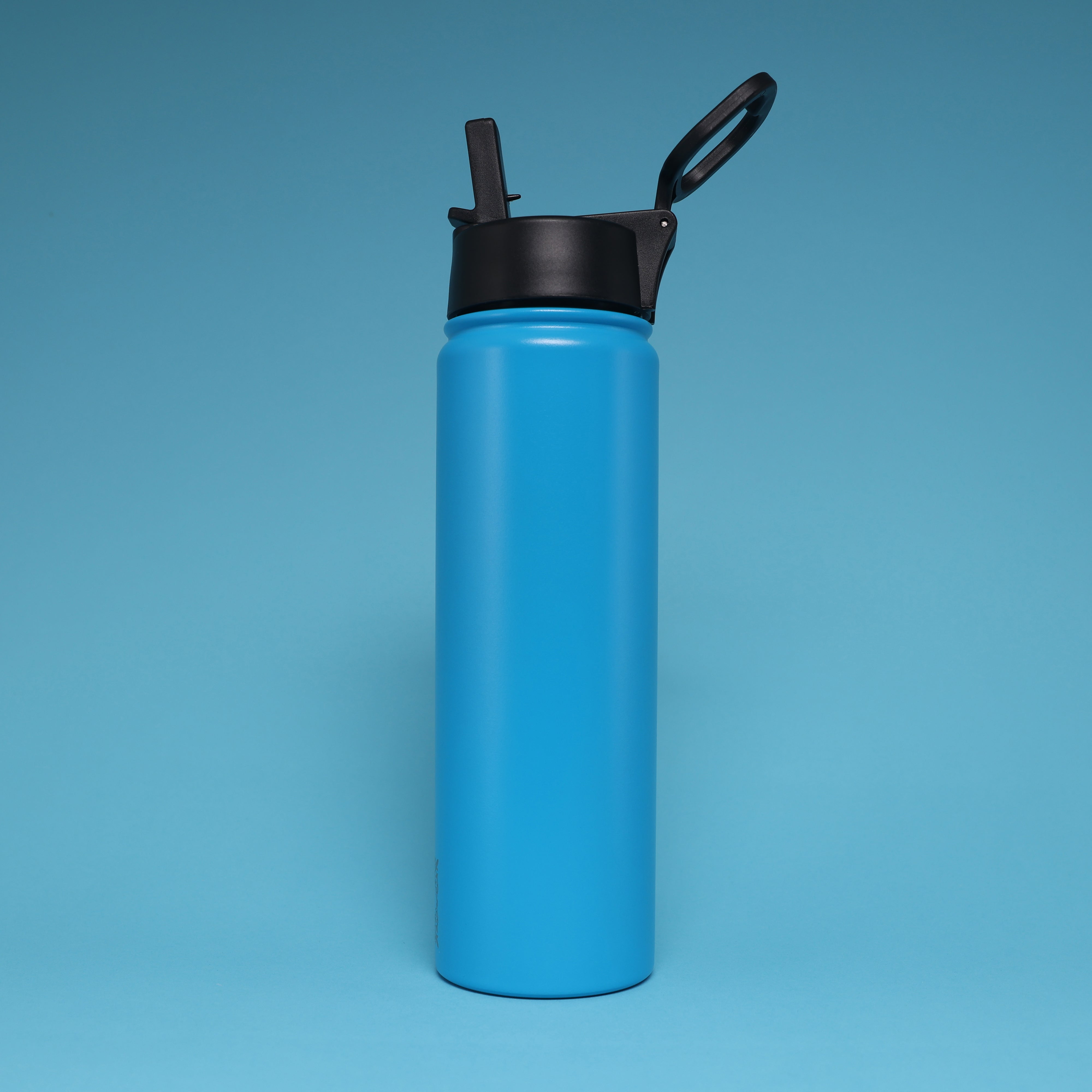 Versai Blue Stainless Steel Straw Water Bottle (500ml / 650ml / 1L)