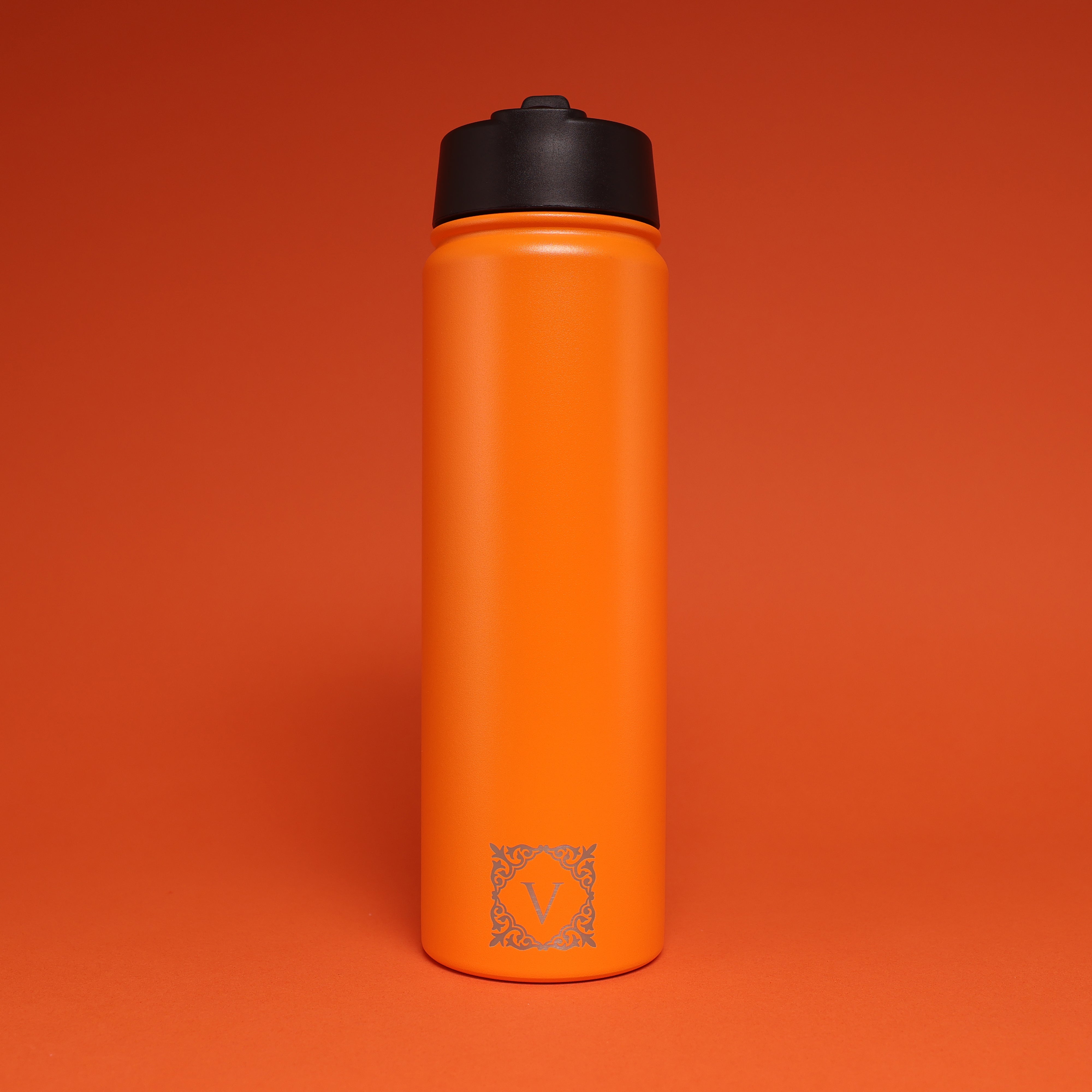Versai Orange Stainless Steel Straw Water Bottle (500ml / 650ml / 1L)