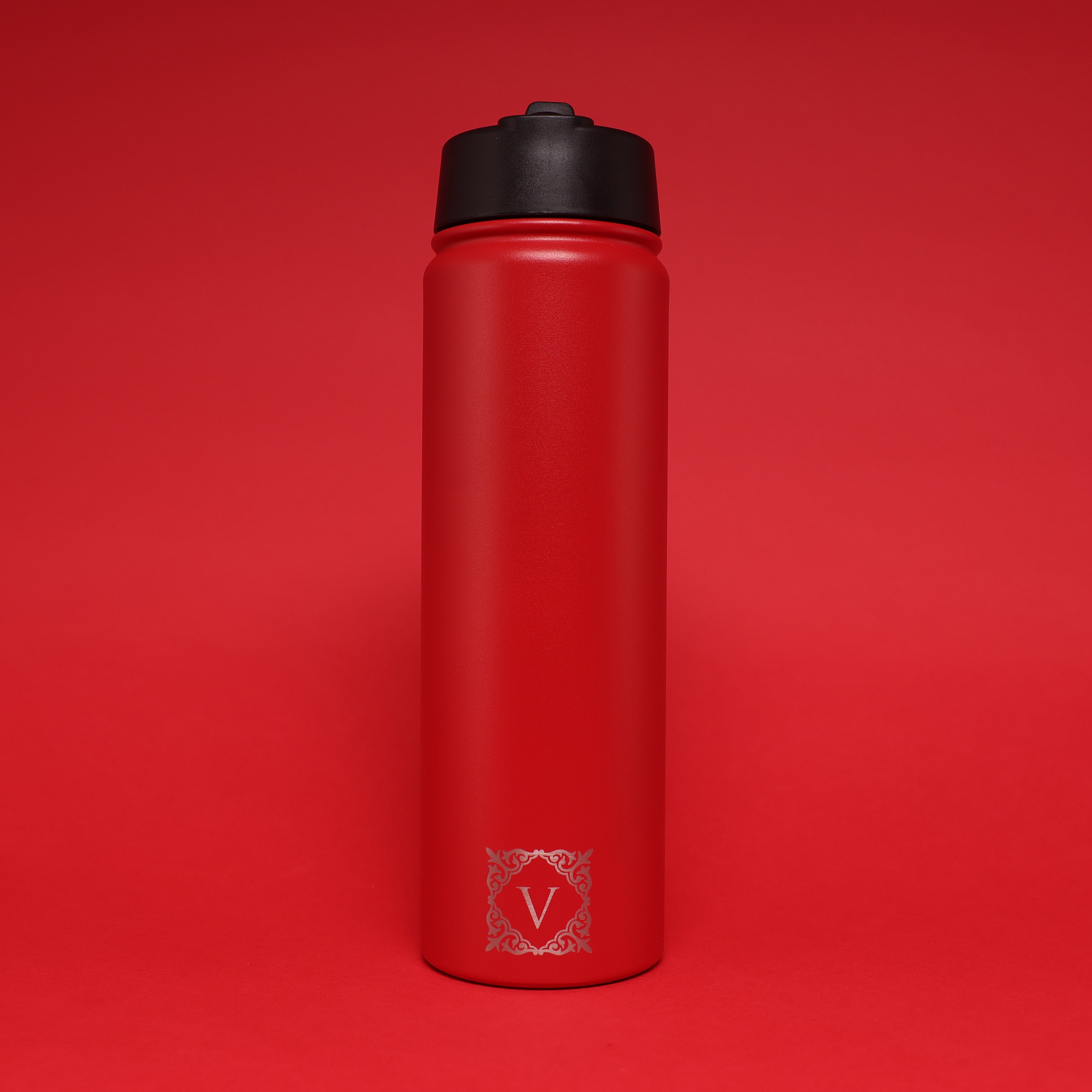 Versai Red Stainless Steel Straw Water Bottle (500ml / 650ml / 1L)