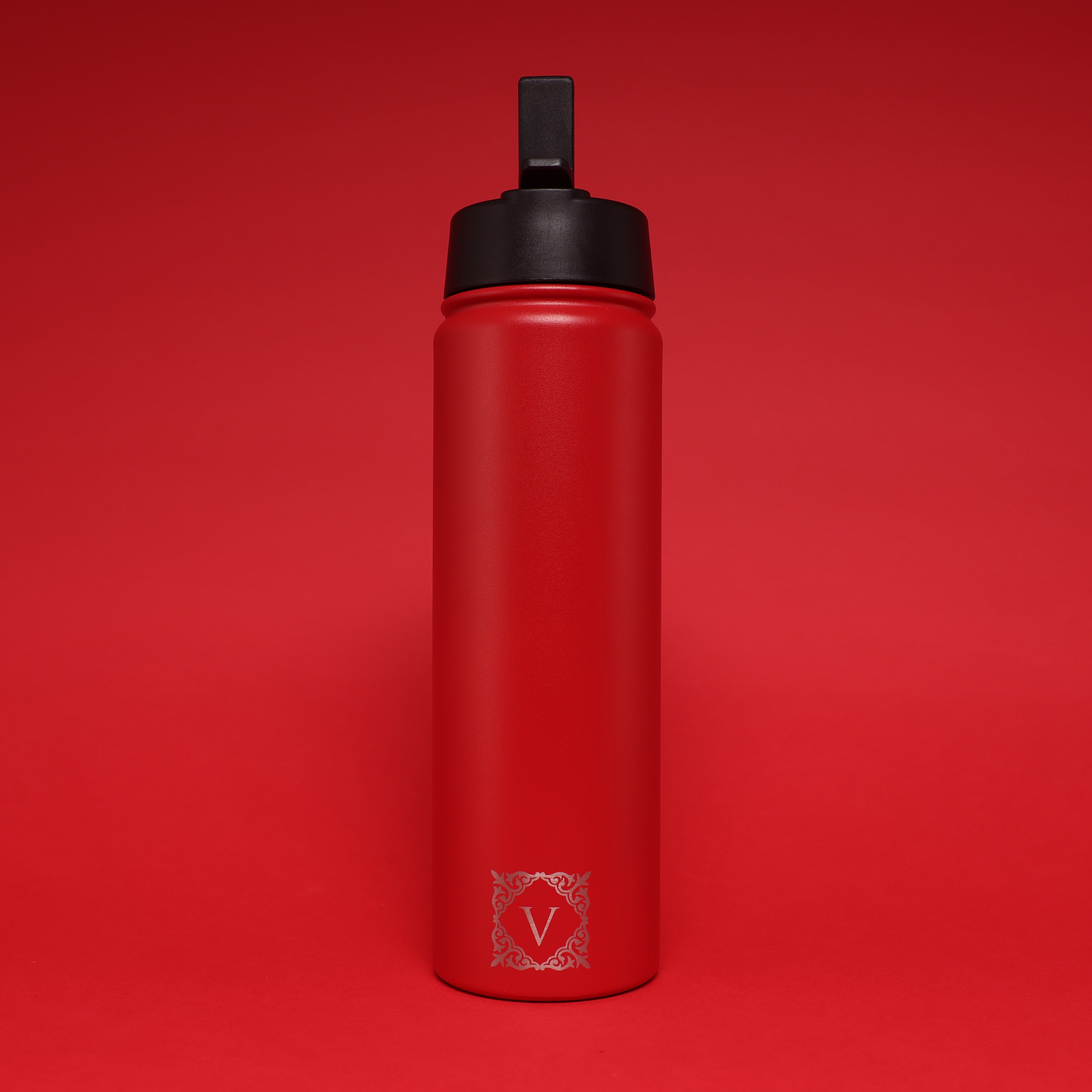 Versai Red Stainless Steel Straw Water Bottle (500ml / 650ml / 1L)
