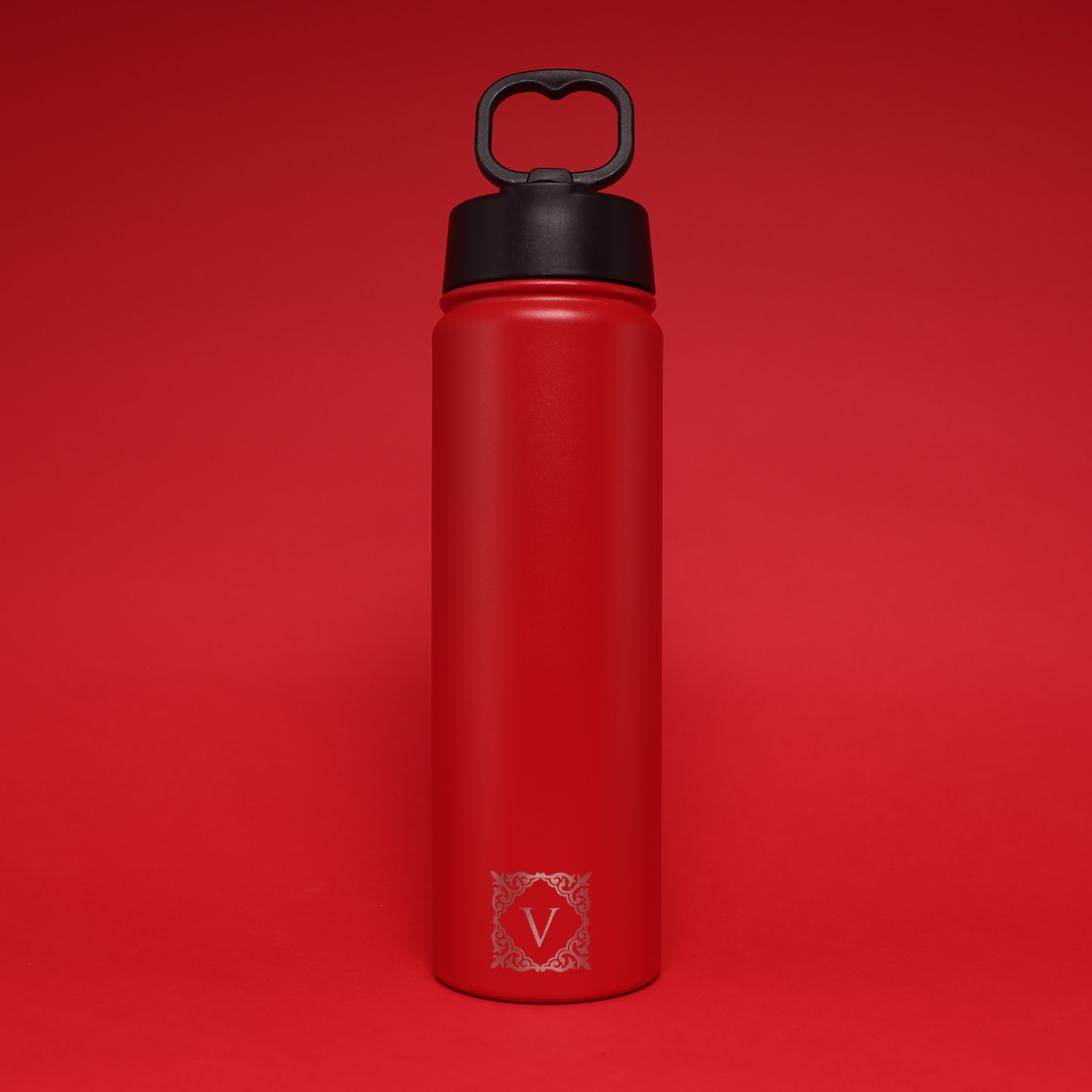 Versai Red Stainless Steel Straw Water Bottle (500ml / 650ml / 1L)