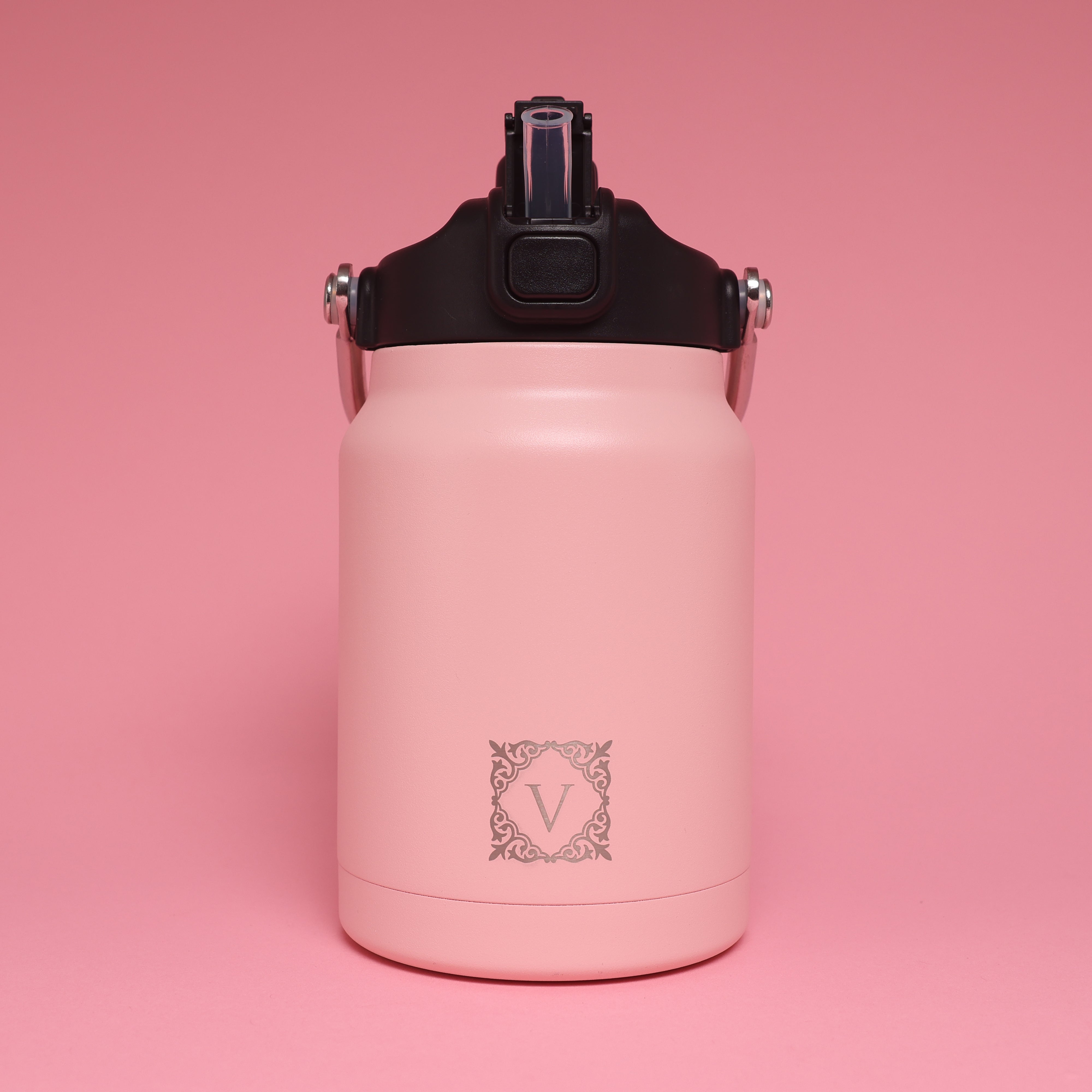 Versai 1L / 1.5L / 2.2L Pink Stainless Steel Straw Spout Water Bottle