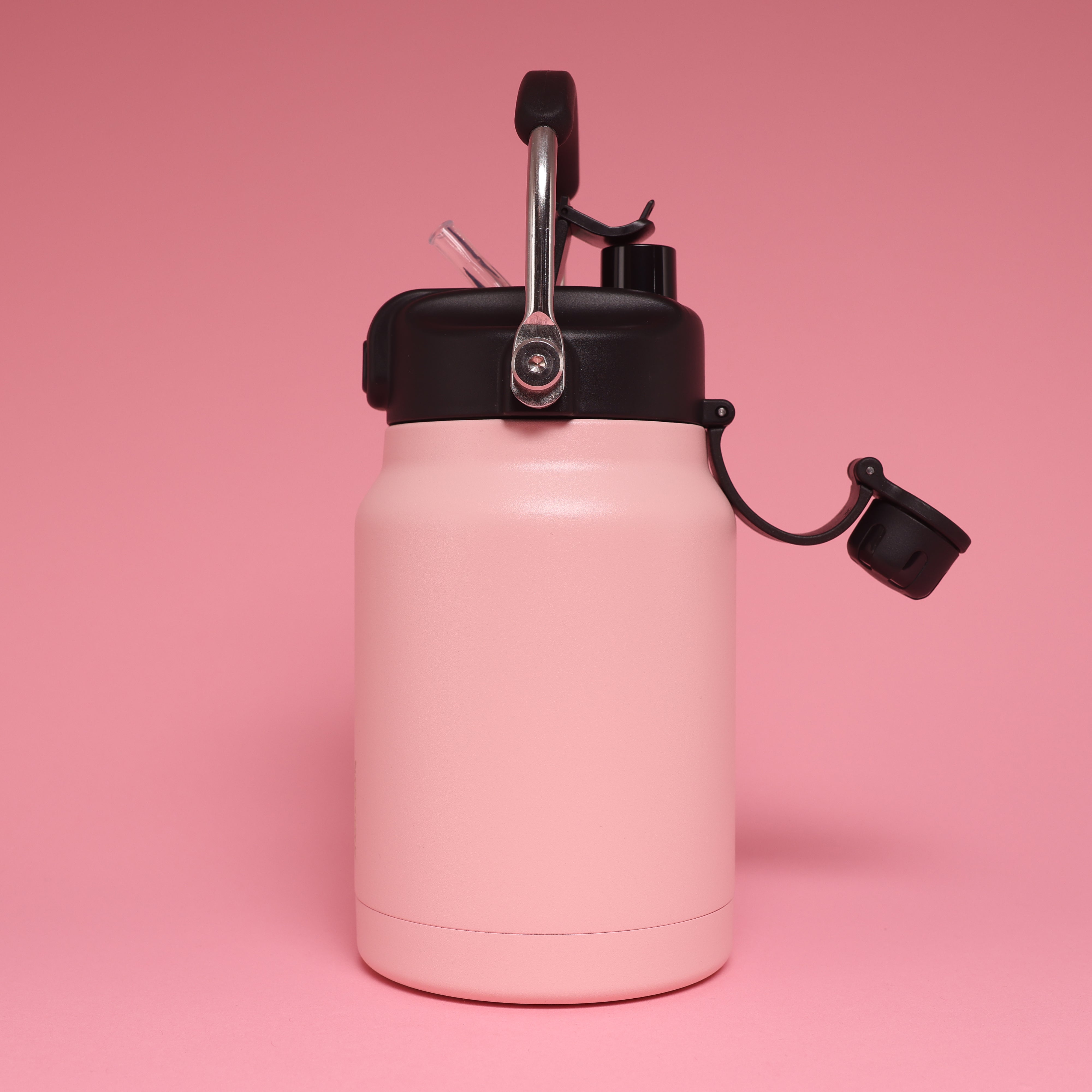 Versai 1L / 1.5L / 2.2L Pink Stainless Steel Straw Spout Water Bottle