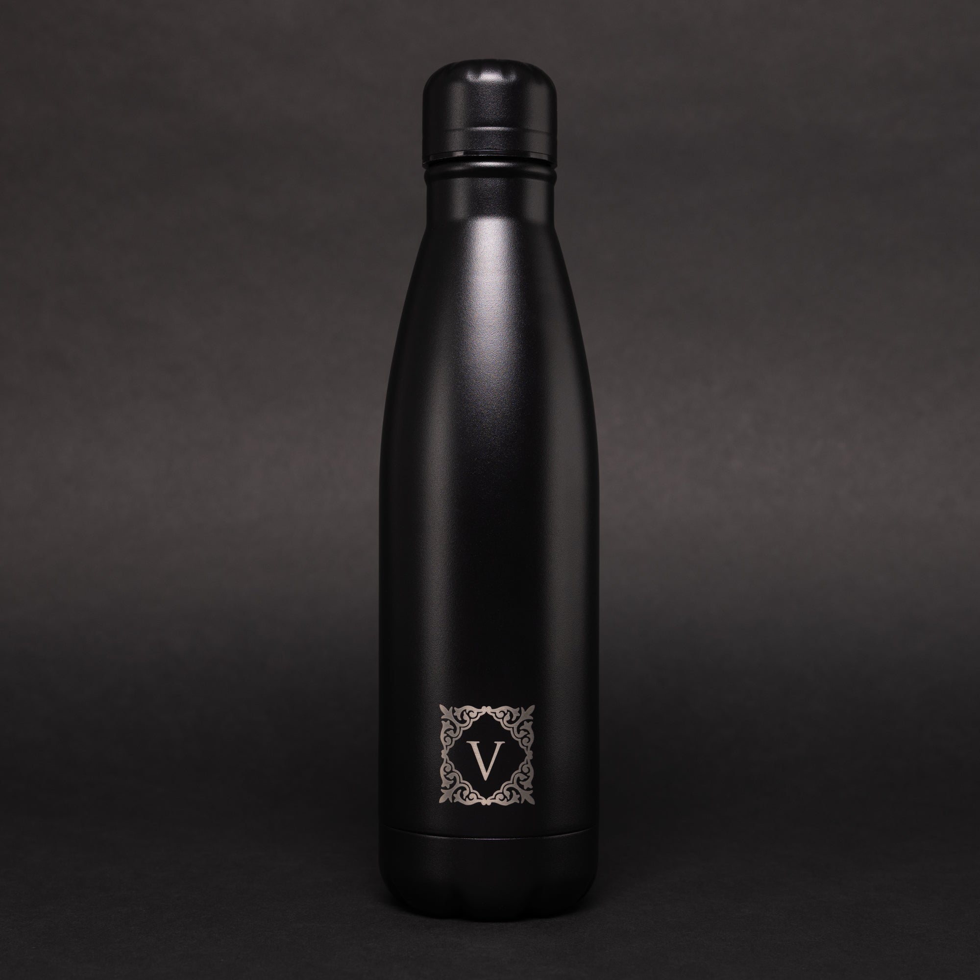 Black Versai Stainless Steel Water Bottle 500ml