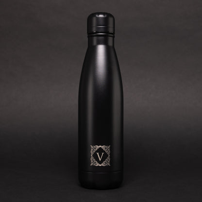 Black Versai Stainless Steel Water Bottle 500ml