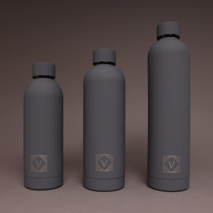 Versai Grey Stainless Steel Water Bottle 500ml - 750ml - 1L