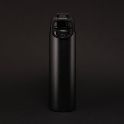 Versai Black Stainless Steel Straw Water Bottle (500ml / 650ml / 1L)