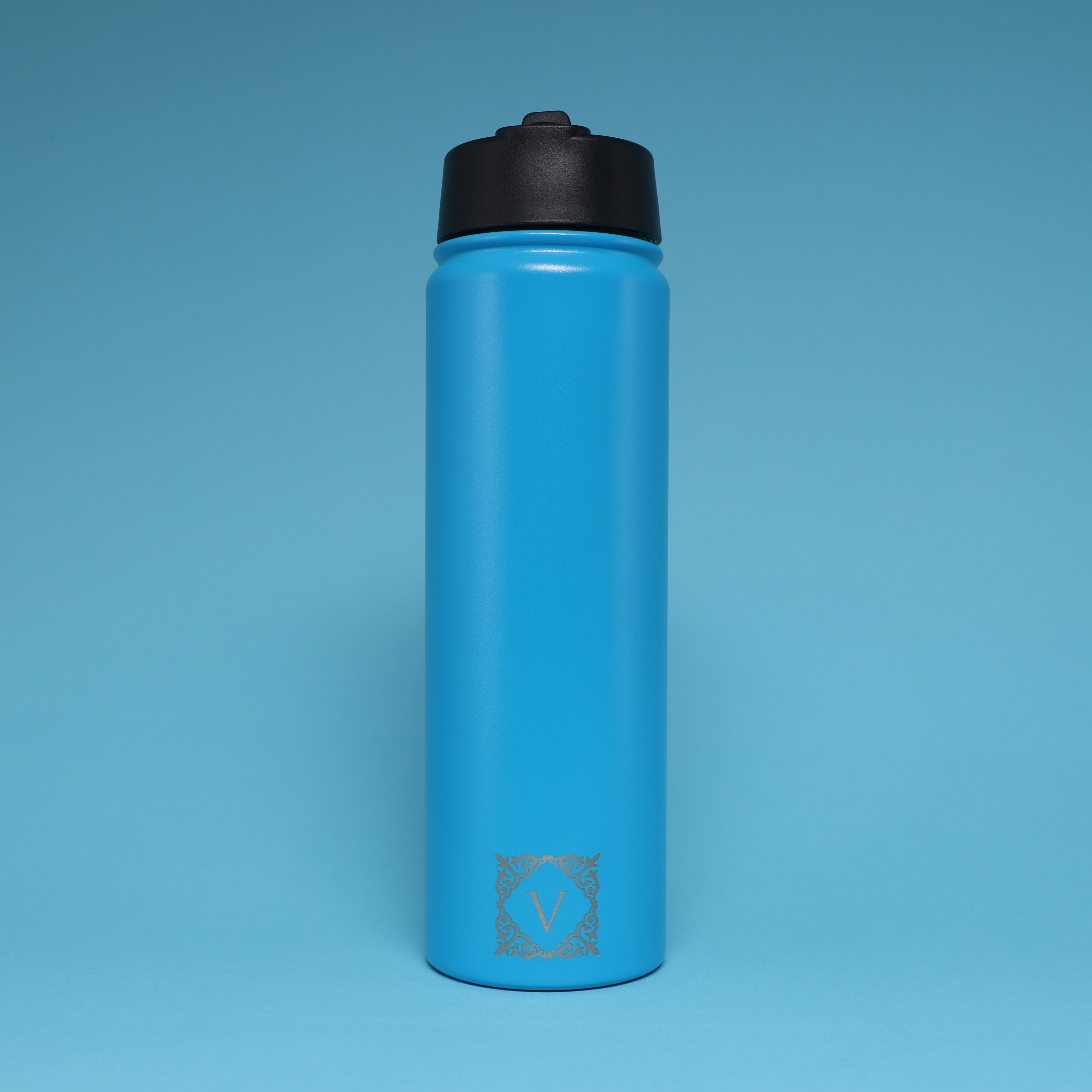 Versai Blue Stainless Steel Straw Water Bottle (500ml / 650ml / 1L)