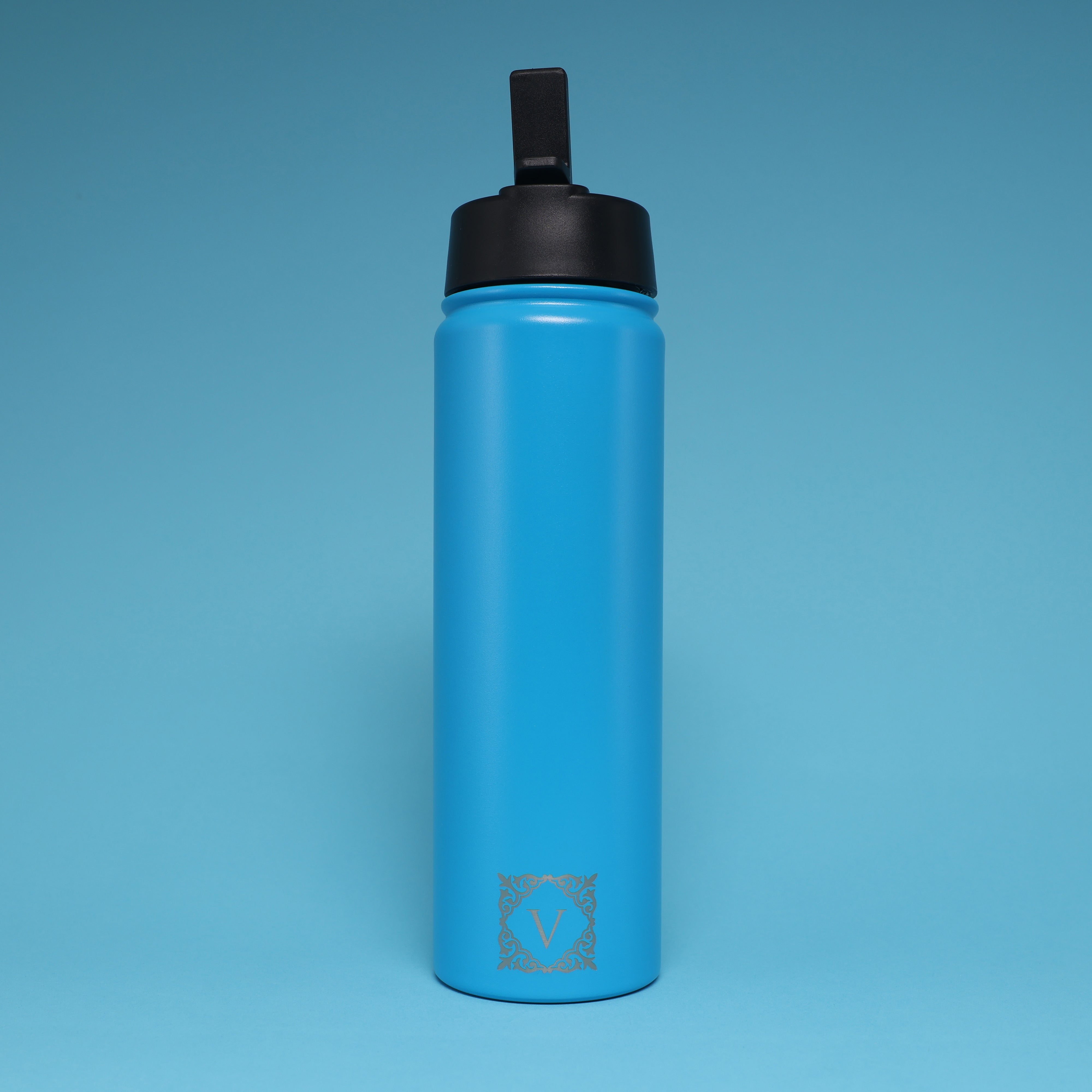 Versai Blue Stainless Steel Straw Water Bottle (500ml / 650ml / 1L)