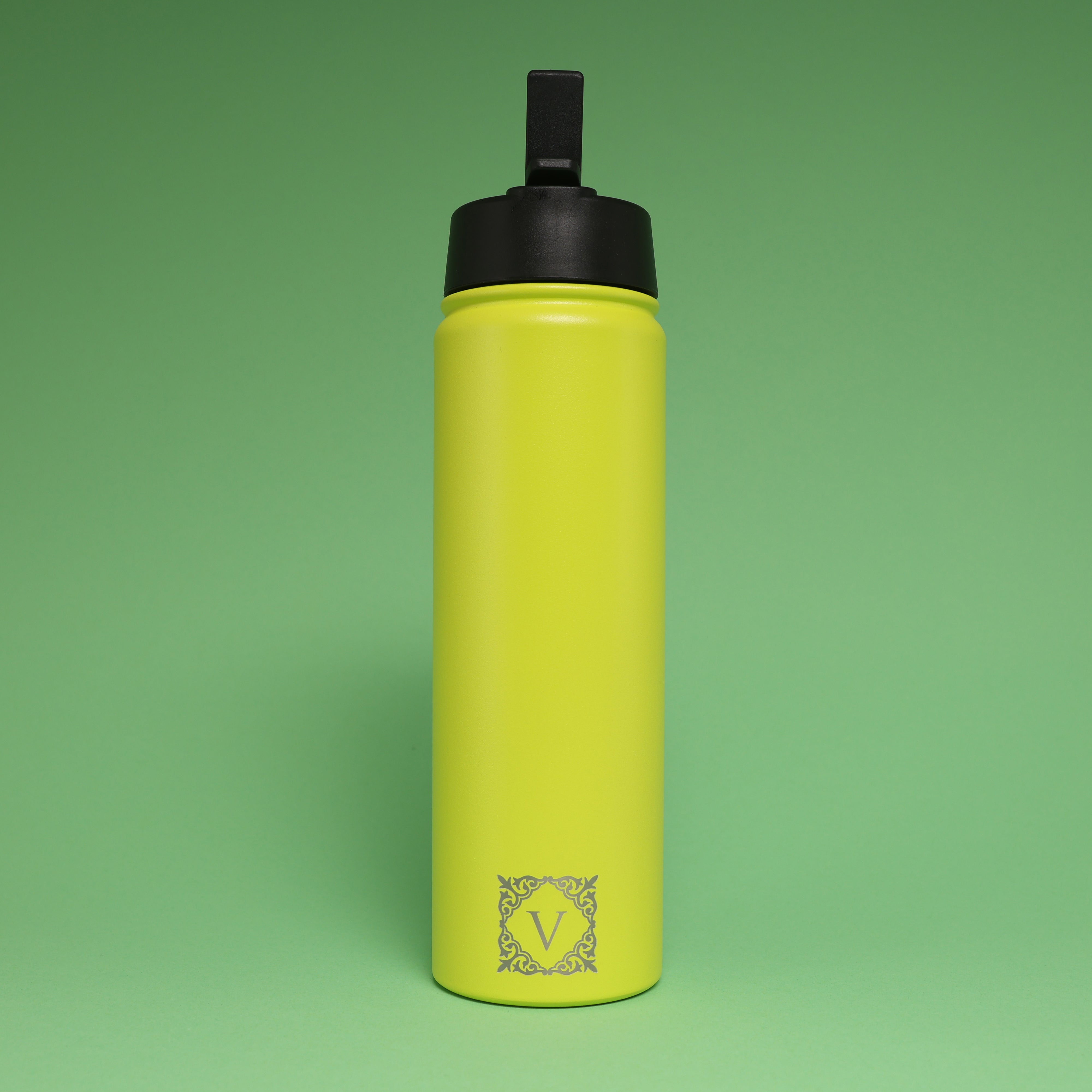 Versai Lime Green Stainless Steel Straw Water Bottle (500ml / 650ml / 1L)