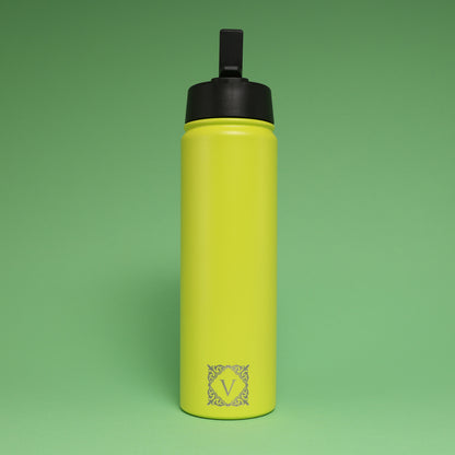 Versai Lime Green Stainless Steel Straw Water Bottle (500ml / 650ml / 1L)