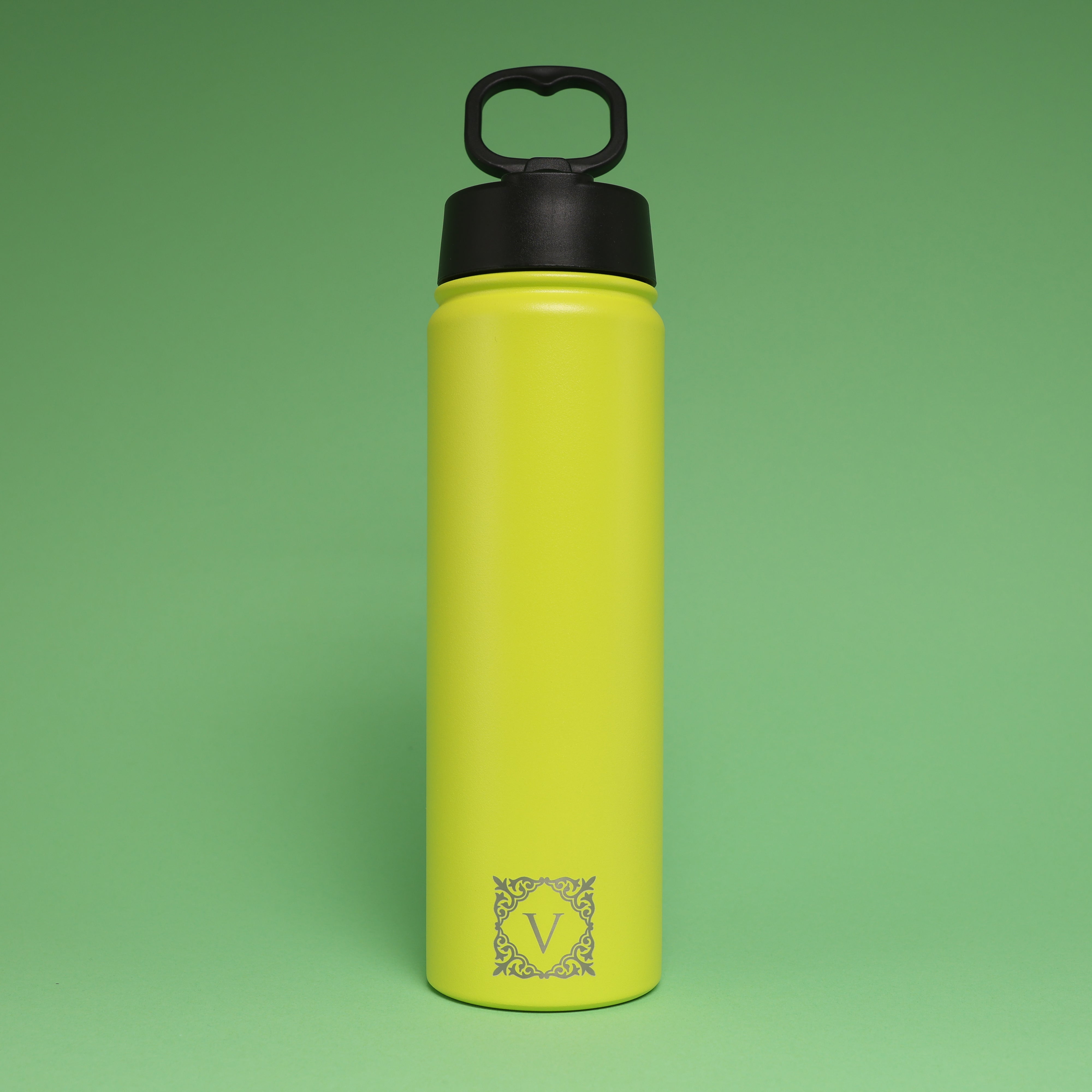 Versai Lime Green Stainless Steel Straw Water Bottle (500ml / 650ml / 1L)