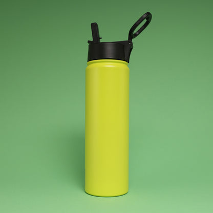 Versai Lime Green Stainless Steel Straw Water Bottle (500ml / 650ml / 1L)