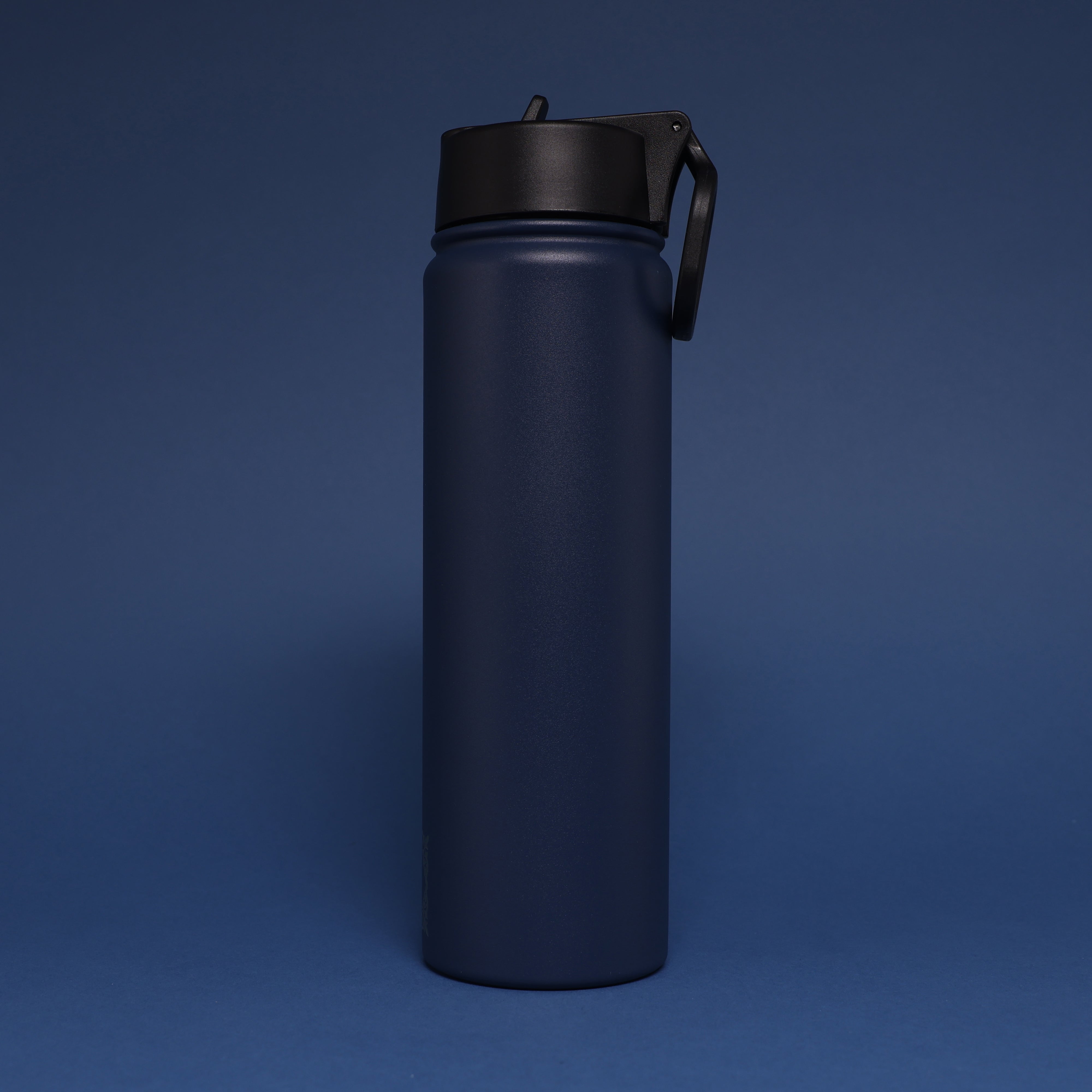 Versai Navy Blue Stainless Steel Straw Water Bottle (500ml / 650ml / 1L)