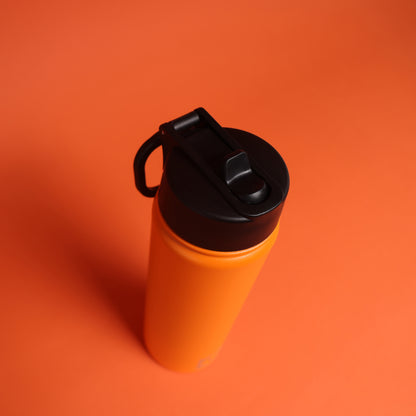 Versai Orange Stainless Steel Straw Water Bottle (500ml / 650ml / 1L)