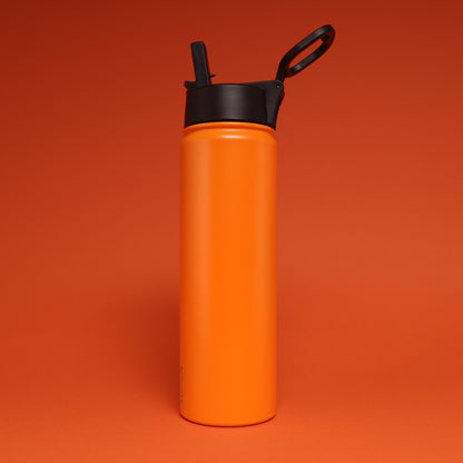 Versai Orange Stainless Steel Straw Water Bottle (500ml / 650ml / 1L)