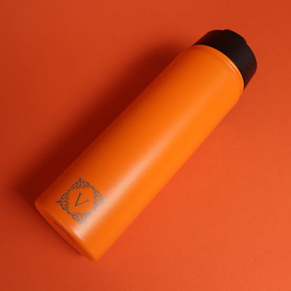 Versai Orange Stainless Steel Straw Water Bottle (500ml / 650ml / 1L)