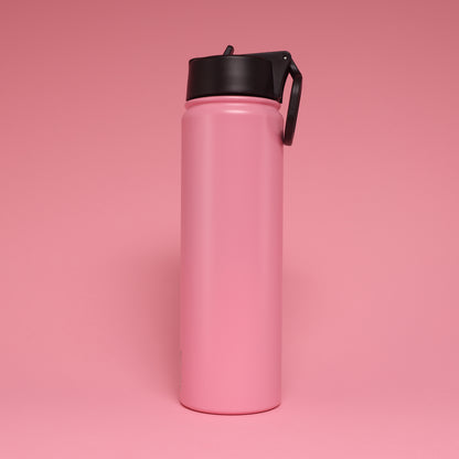 Versai Pink Stainless Steel Straw Water Bottle (500ml / 650ml / 1L)