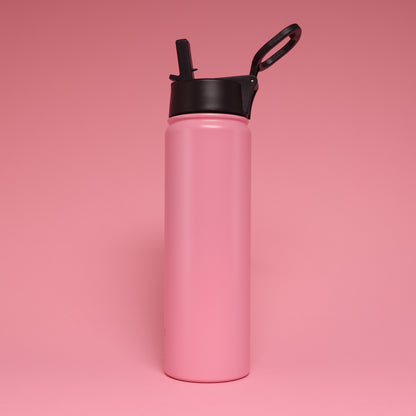 Versai Pink Stainless Steel Straw Water Bottle (500ml / 650ml / 1L)