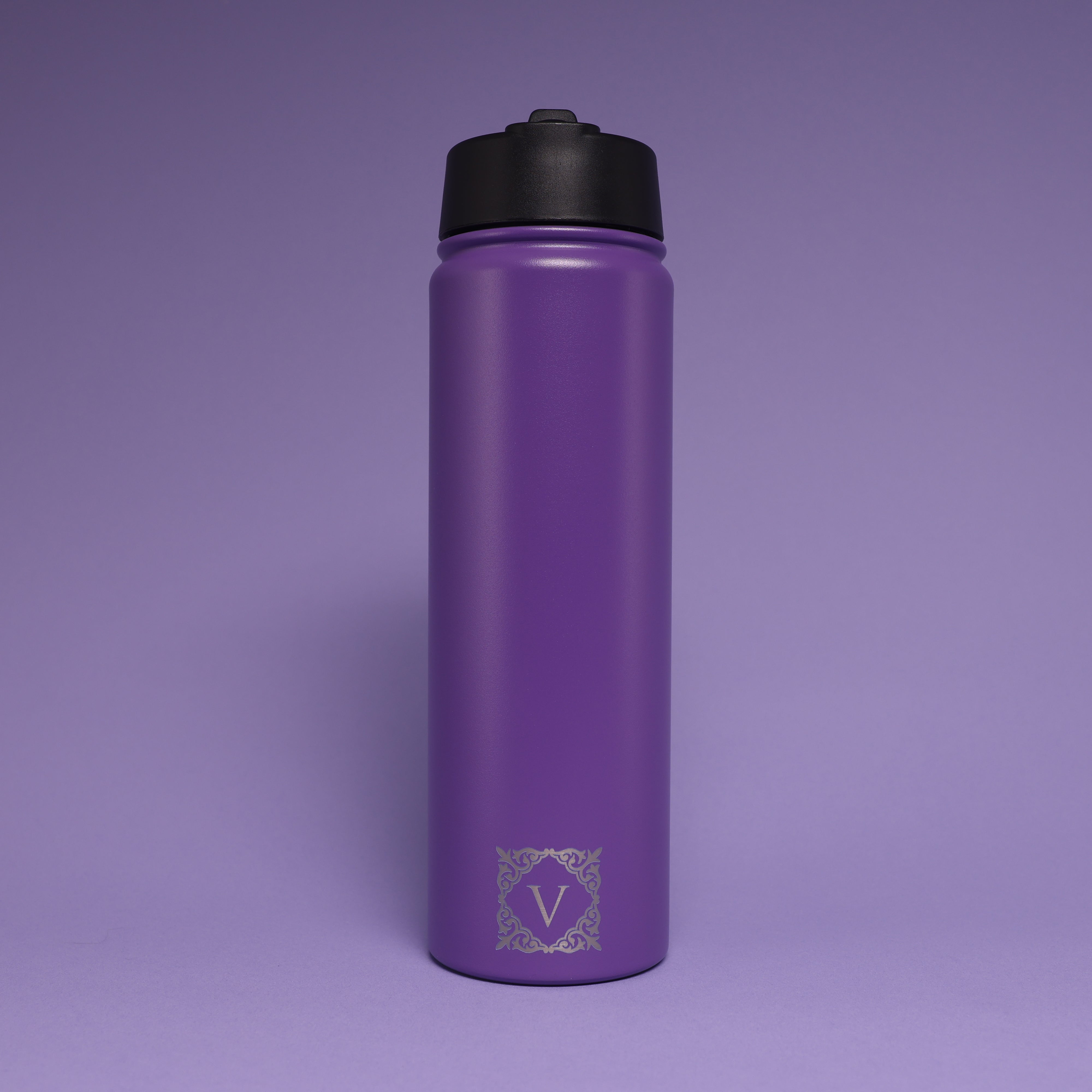 Versai Purple Stainless Steel Straw Water Bottle (500ml / 650ml / 1L)
