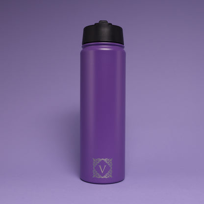 Versai Purple Stainless Steel Straw Water Bottle (500ml / 650ml / 1L)