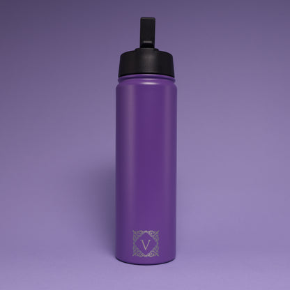 Versai Purple Stainless Steel Straw Water Bottle (500ml / 650ml / 1L)