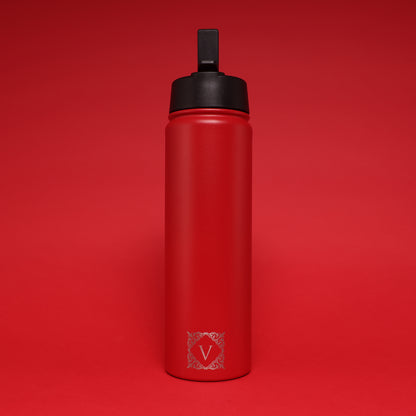 Versai Red Stainless Steel Straw Water Bottle (500ml / 650ml / 1L)