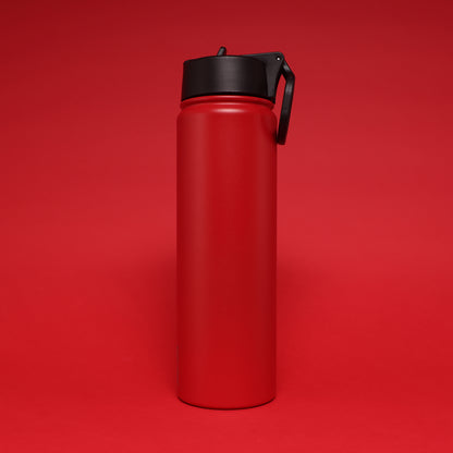 Versai Red Stainless Steel Straw Water Bottle (500ml / 650ml / 1L)