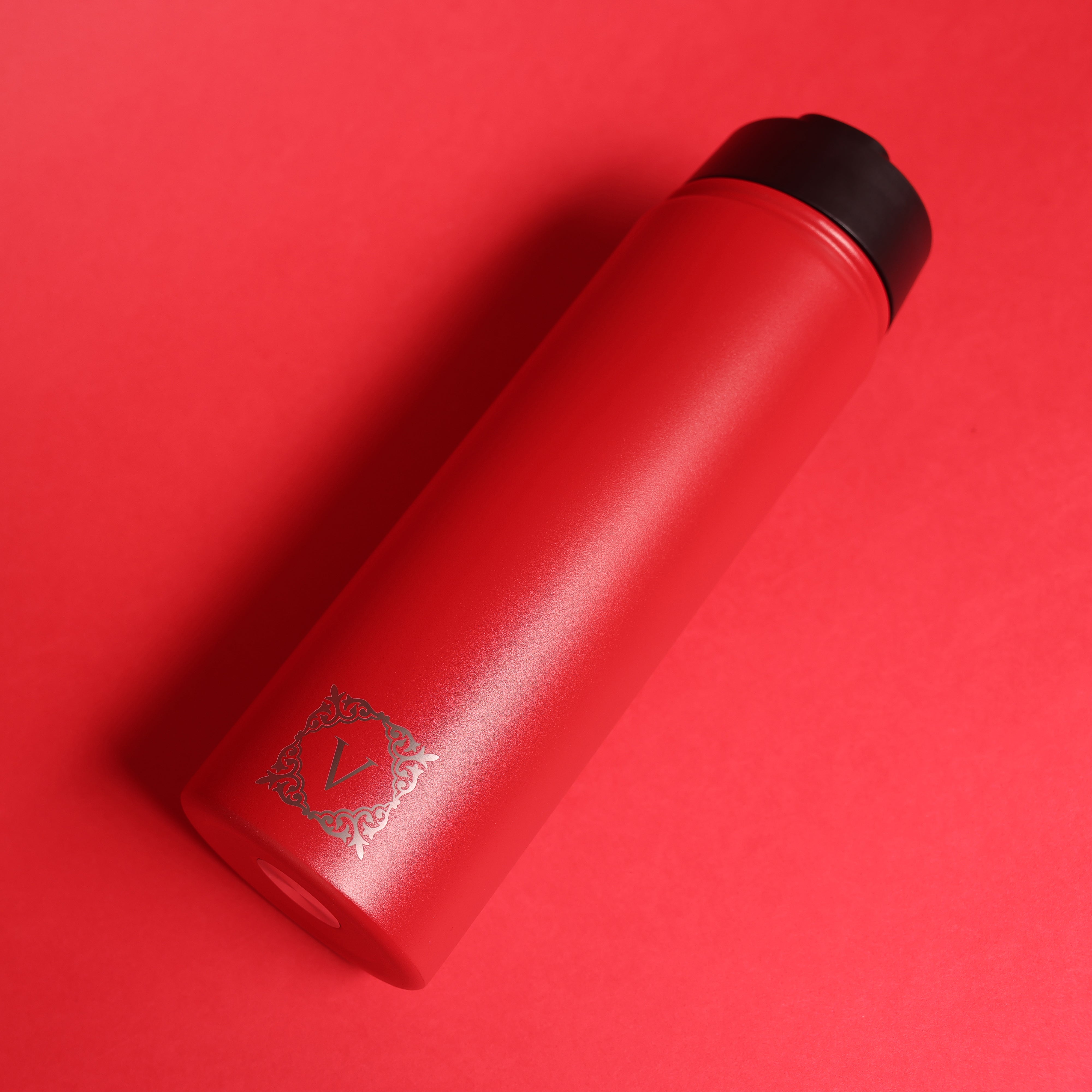 Versai Red Stainless Steel Straw Water Bottle (500ml / 650ml / 1L)