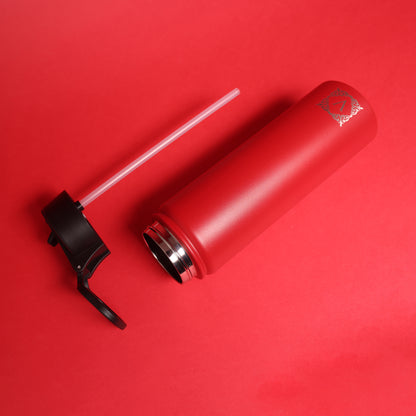 Versai Red Stainless Steel Straw Water Bottle (500ml / 650ml / 1L)