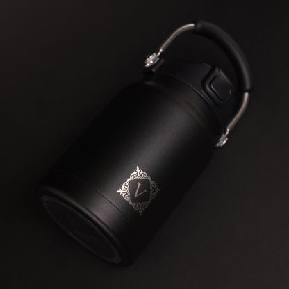 Versai 1L / 1.5L / 2.2L Black Stainless Steel Straw Spout Water Bottle