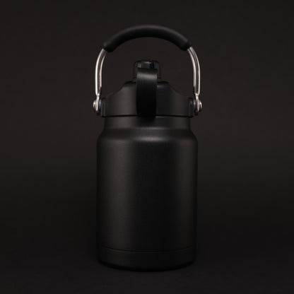 Versai 1L / 1.5L / 2.2L Black Stainless Steel Straw Spout Water Bottle