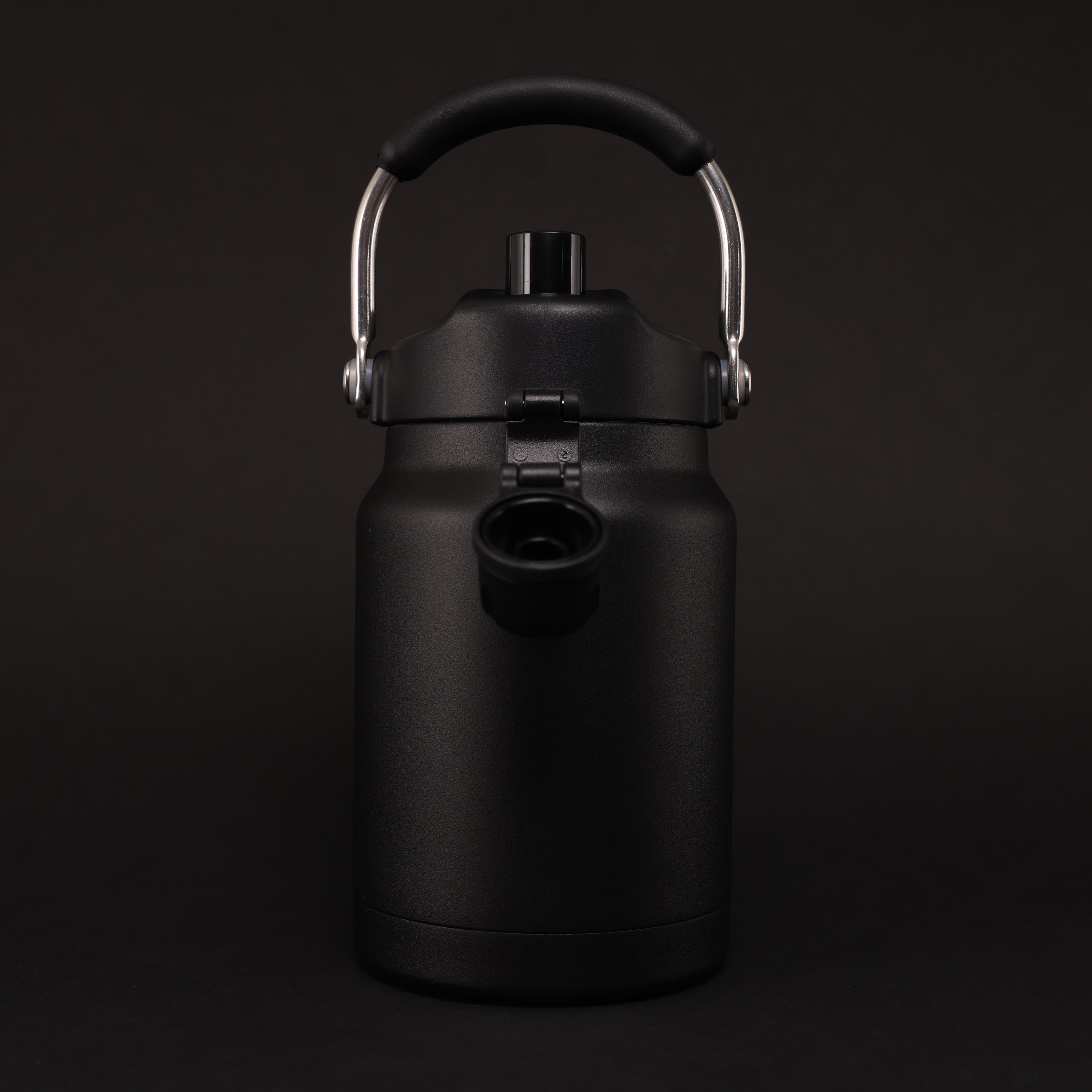 Versai 1L / 1.5L / 2.2L Black Stainless Steel Straw Spout Water Bottle