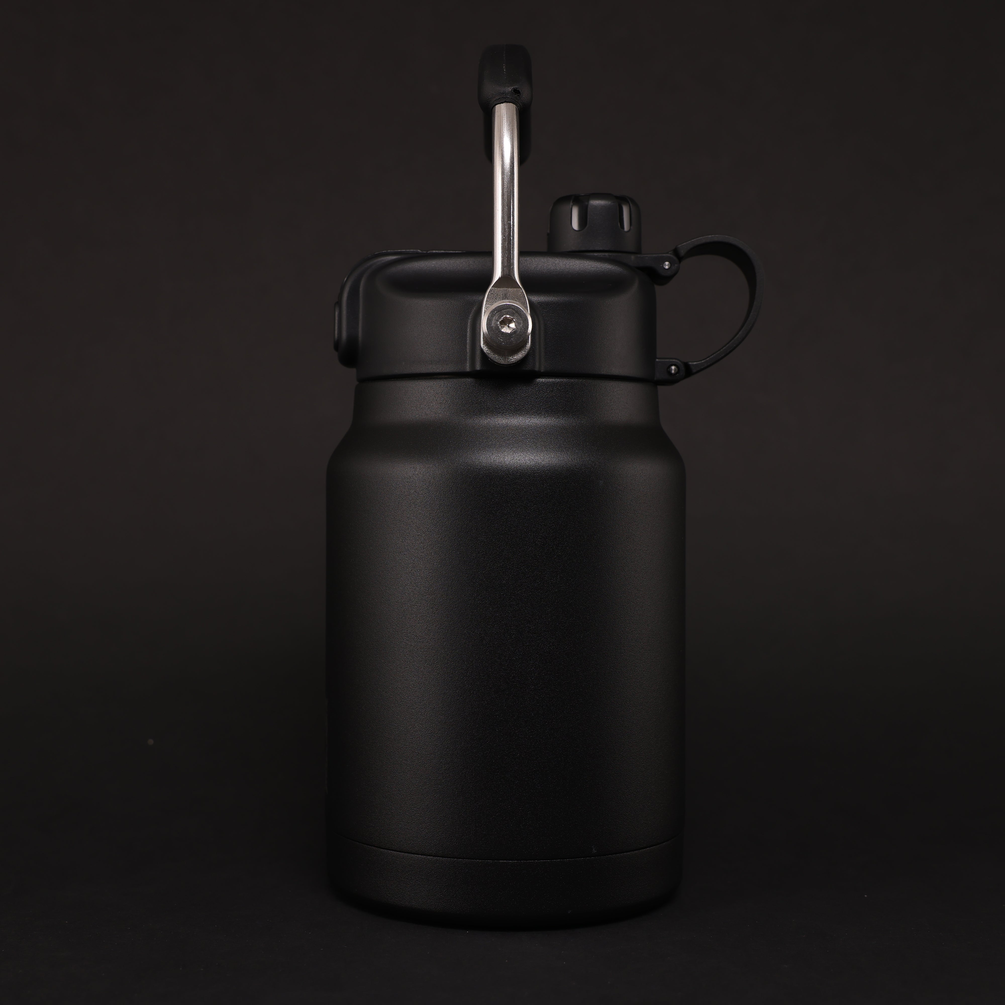 Versai 1L / 1.5L / 2.2L Black Stainless Steel Straw Spout Water Bottle