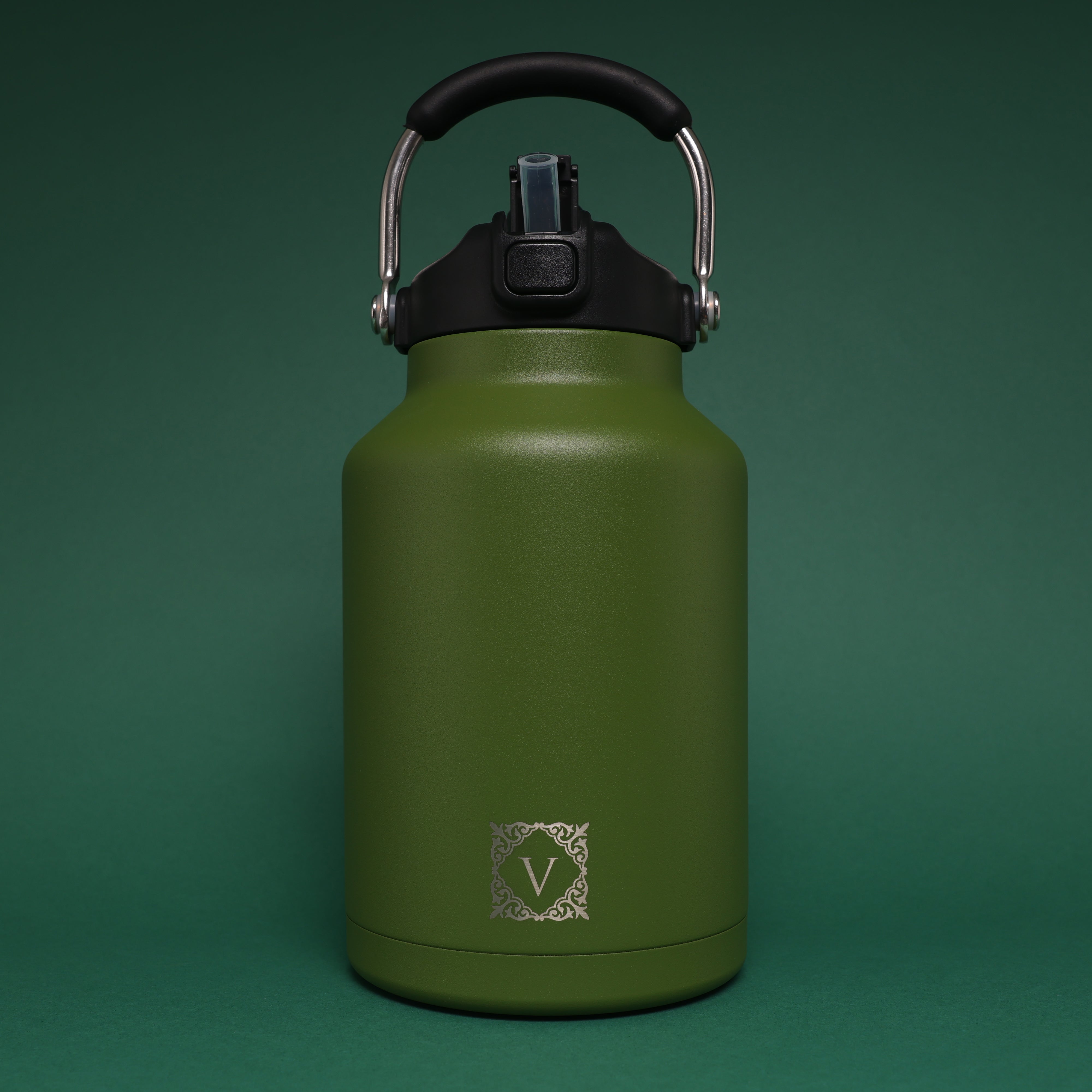 Versai 1L / 1.5L / 2.2L Green Stainless Steel Straw Spout Water Bottle