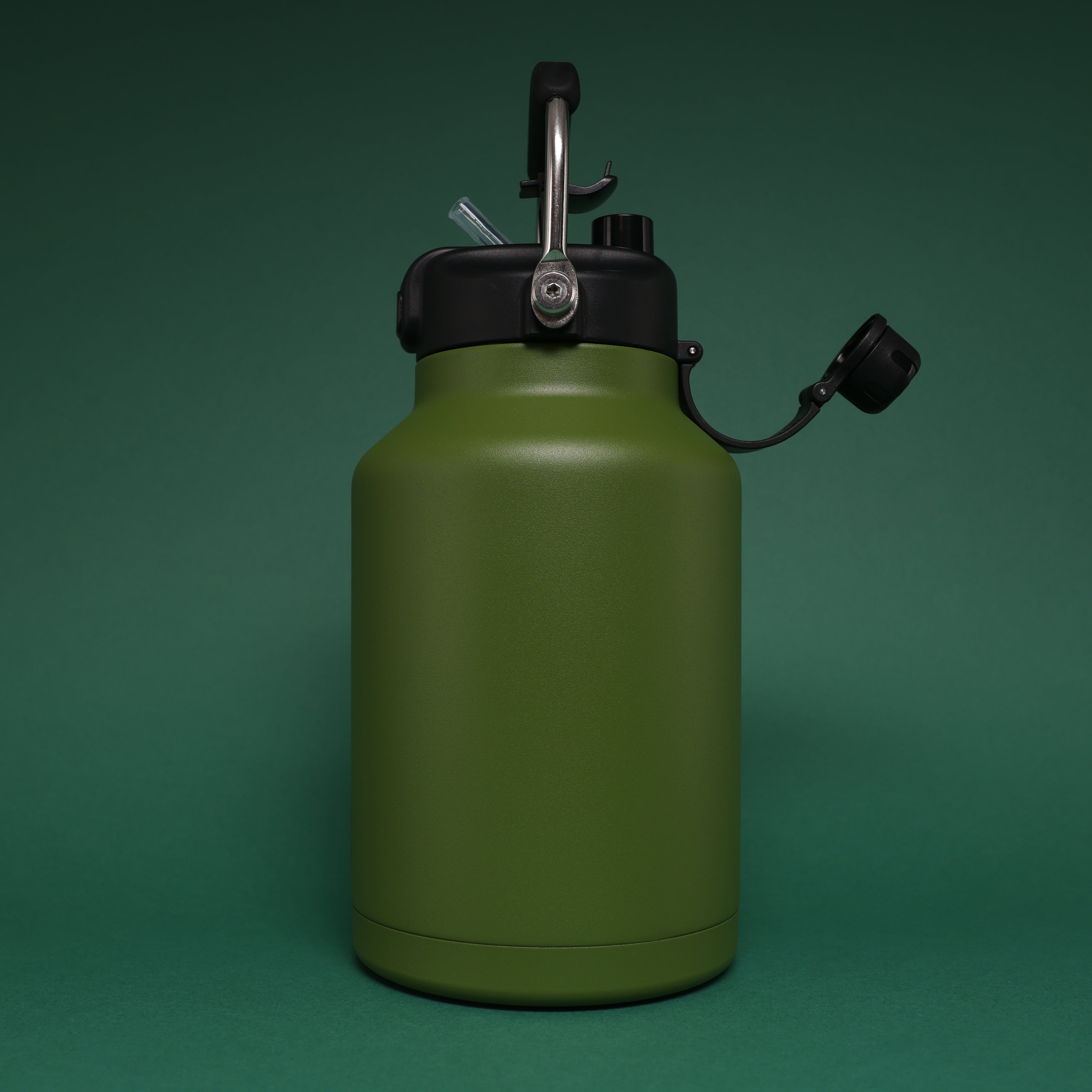 Versai 1L / 1.5L / 2.2L Green Stainless Steel Straw Spout Water Bottle
