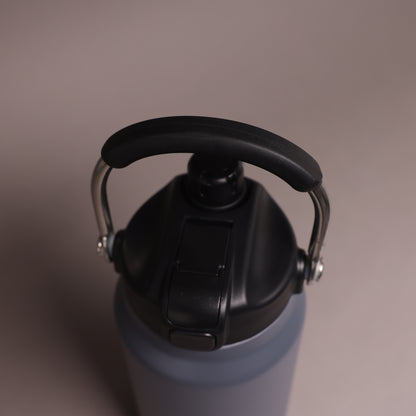 Versai 1L / 1.5L / 2.2L Grey Stainless Steel Straw Spout Water Bottle
