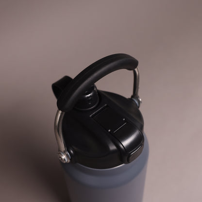 Versai 1L / 1.5L / 2.2L Grey Stainless Steel Straw Spout Water Bottle