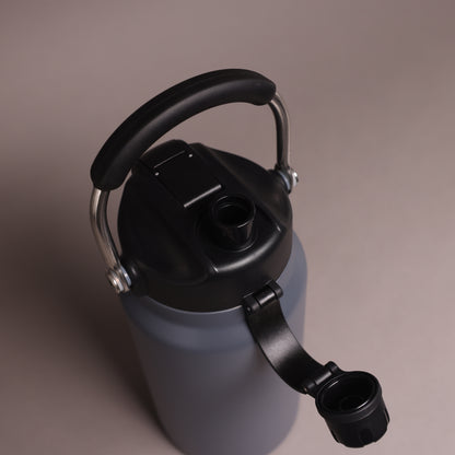 Versai 1L / 1.5L / 2.2L Grey Stainless Steel Straw Spout Water Bottle