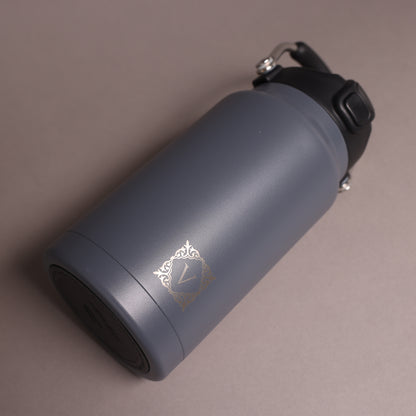 Versai 1L / 1.5L / 2.2L Grey Stainless Steel Straw Spout Water Bottle