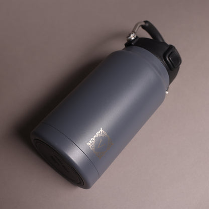 Versai 1L / 1.5L / 2.2L Grey Stainless Steel Straw Spout Water Bottle